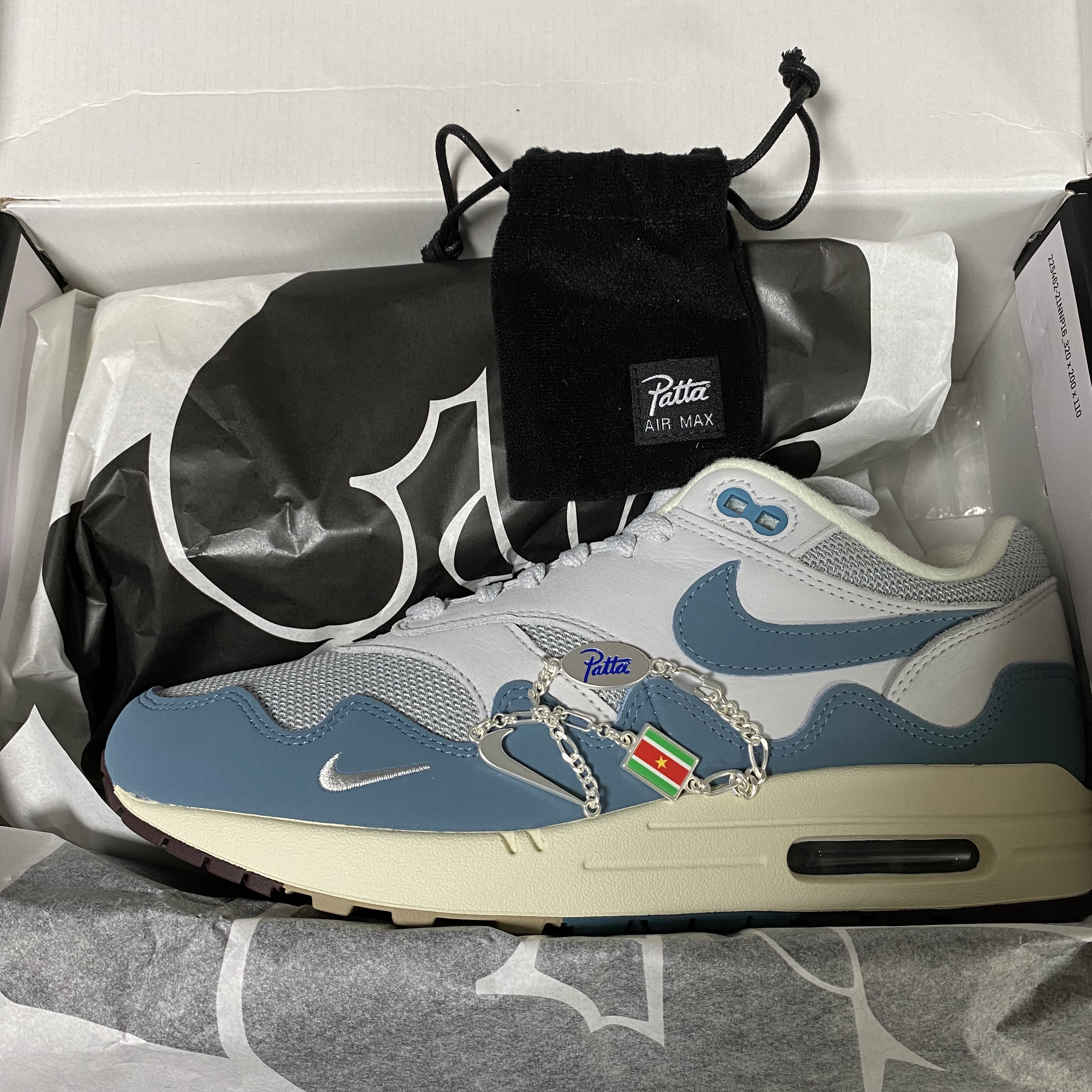 Nike x Patta Air Max 1 Noise Aqua ์ฐฉ์ฉ ์คํ์ผ