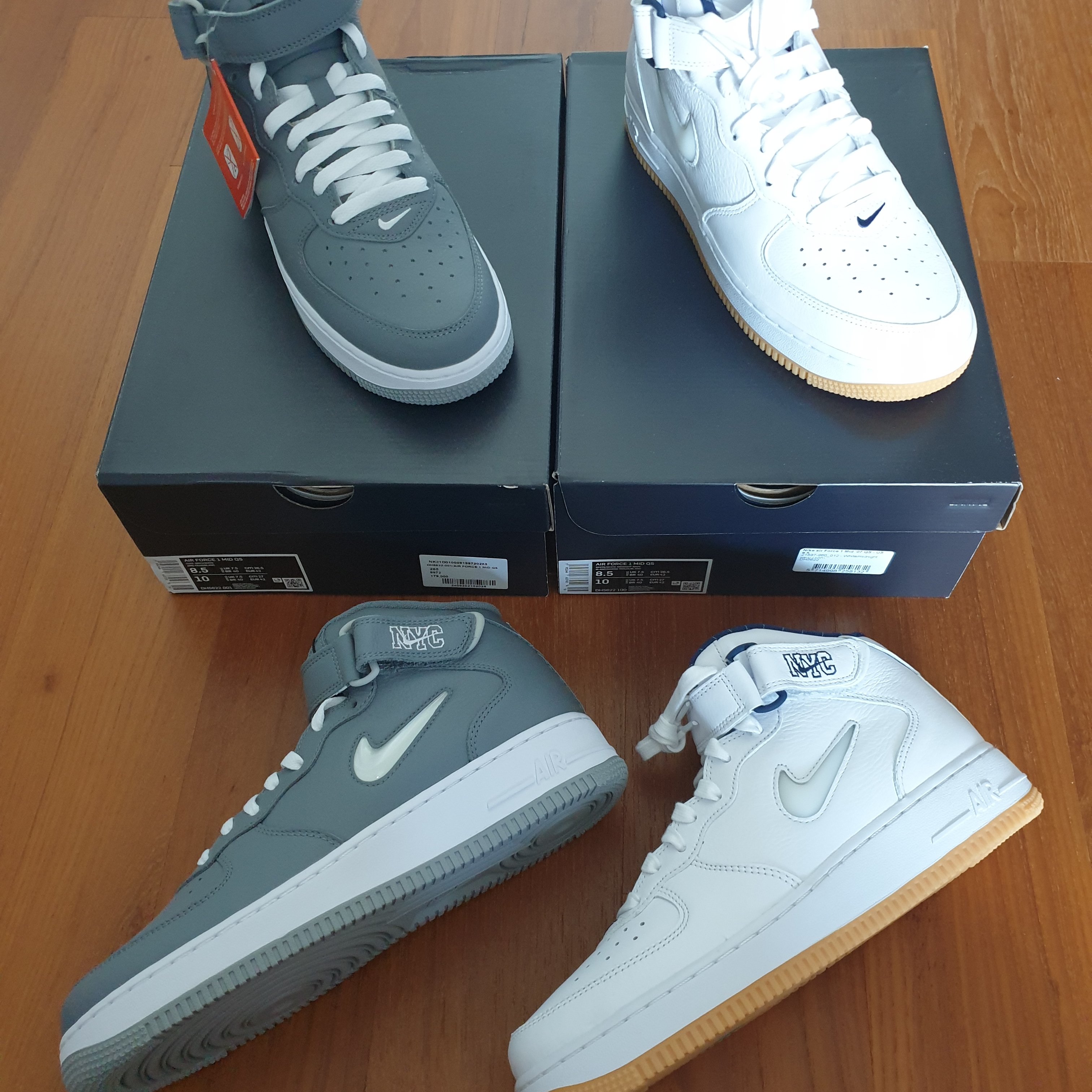 Nike Air Force 1 Mid QS NYC White Midnight Navy 착용 스타일 - 5