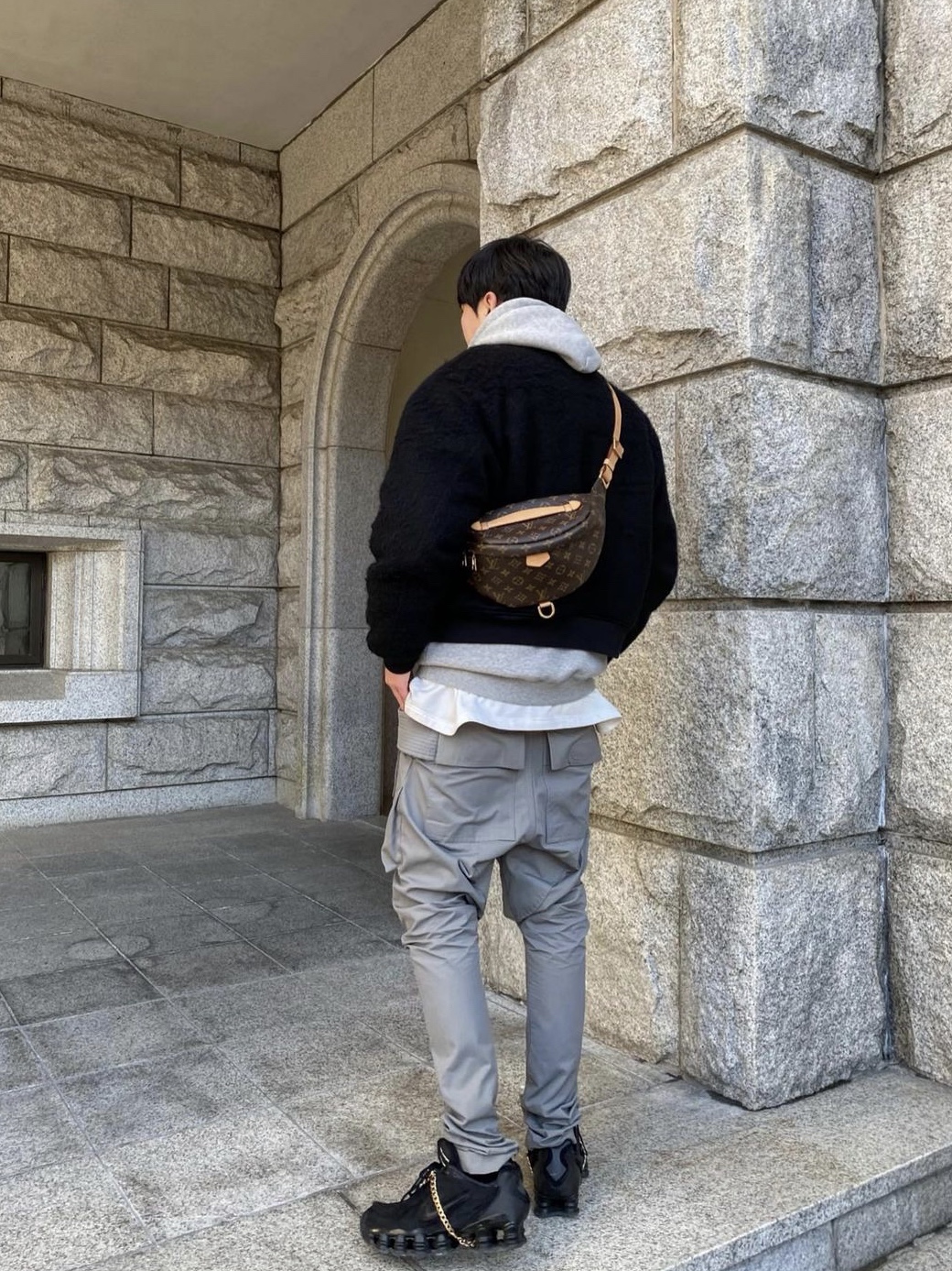 (W) Nike x Comme des Garcons Shox TL Black 착용 스타일