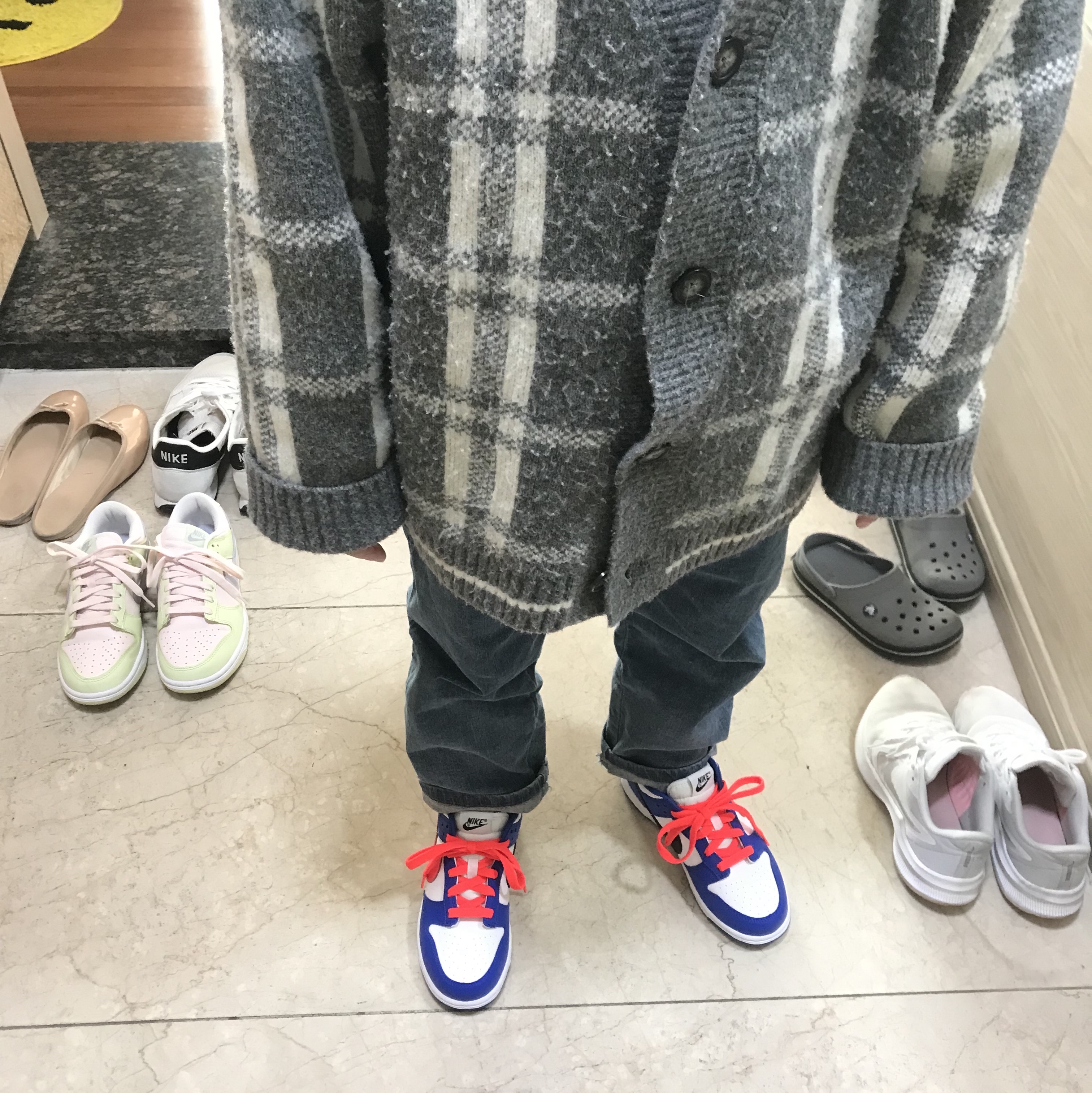(PS) Nike Dunk Low Bright Crimson Game Royal 착용 스타일 - 3