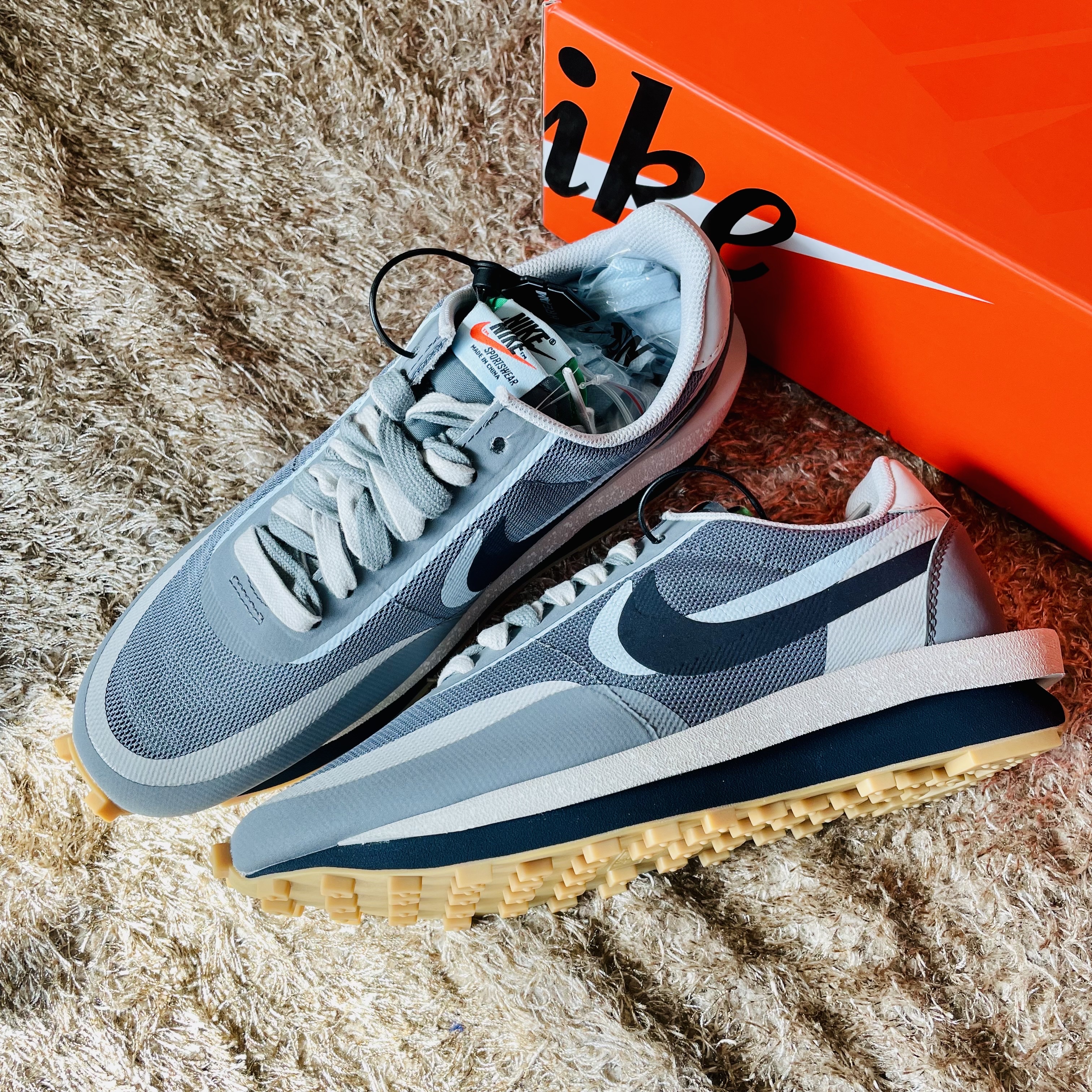 Nike x Sacai x Clot LDWaffle Cool Grey 착용 스타일 - 1