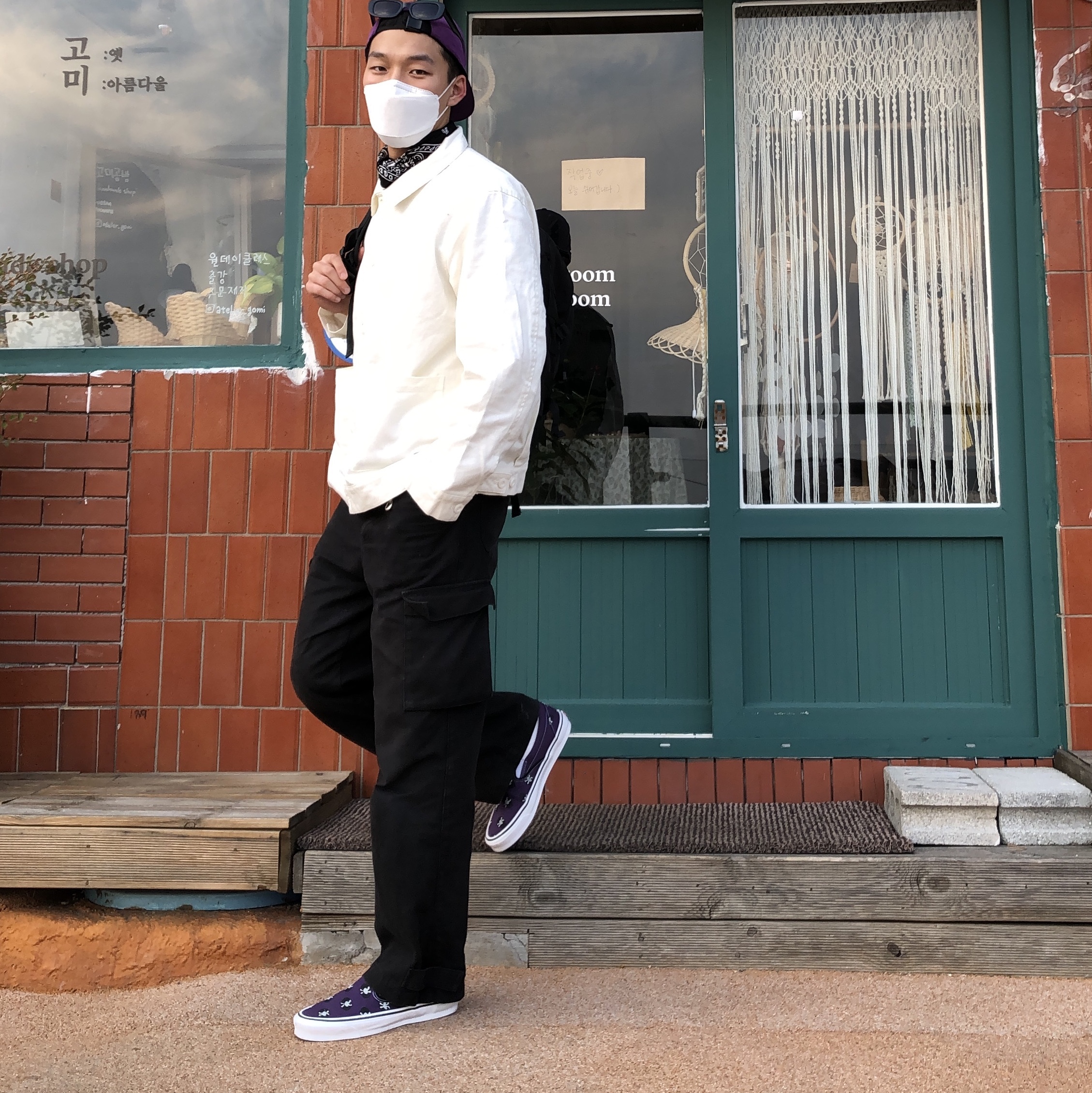 Vans Vault x Wacko Maria Classic Slip-On LX Purple 착용 스타일 - 1