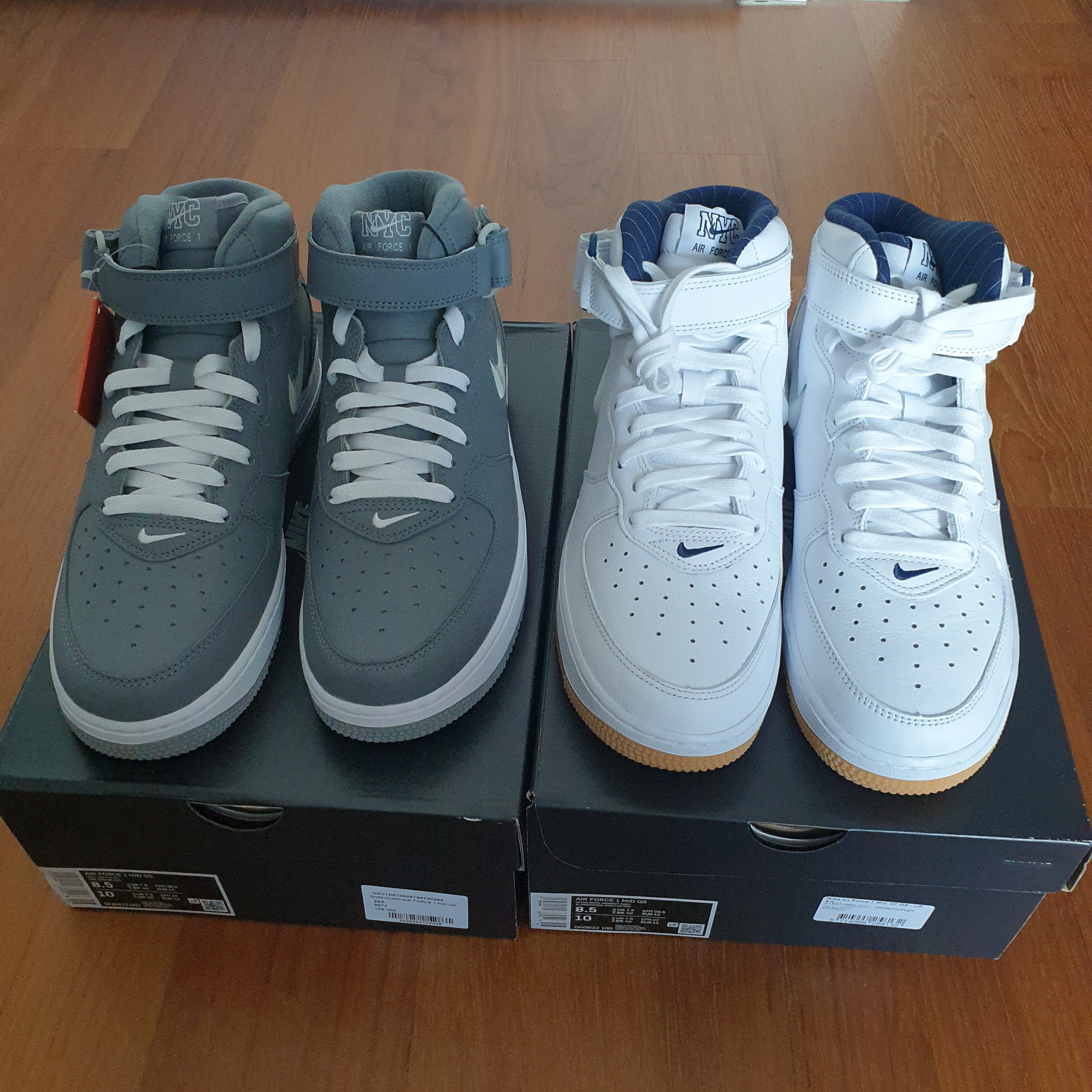 Nike Air Force 1 Mid QS NYC White Midnight Navy 착용 스타일 - 4