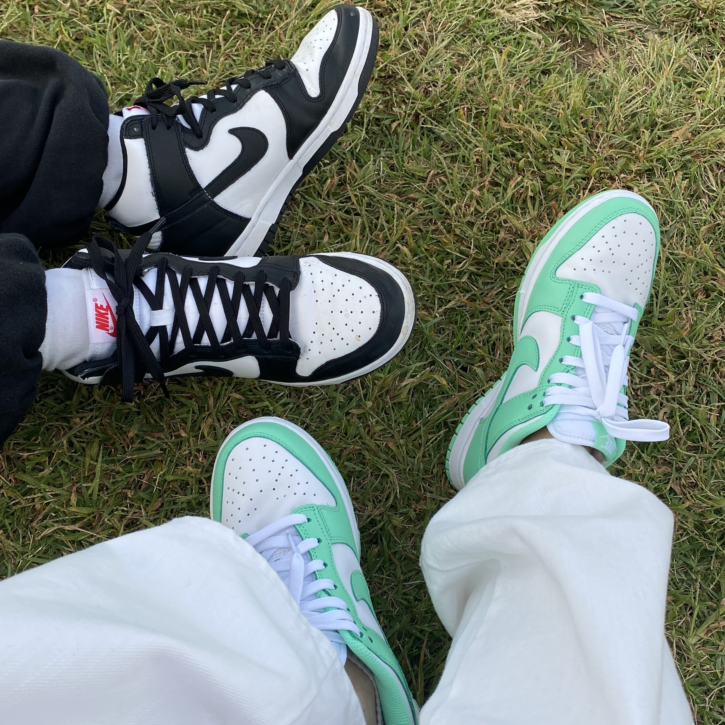(W) Nike Dunk Low Green Glow 착용 스타일 - 2