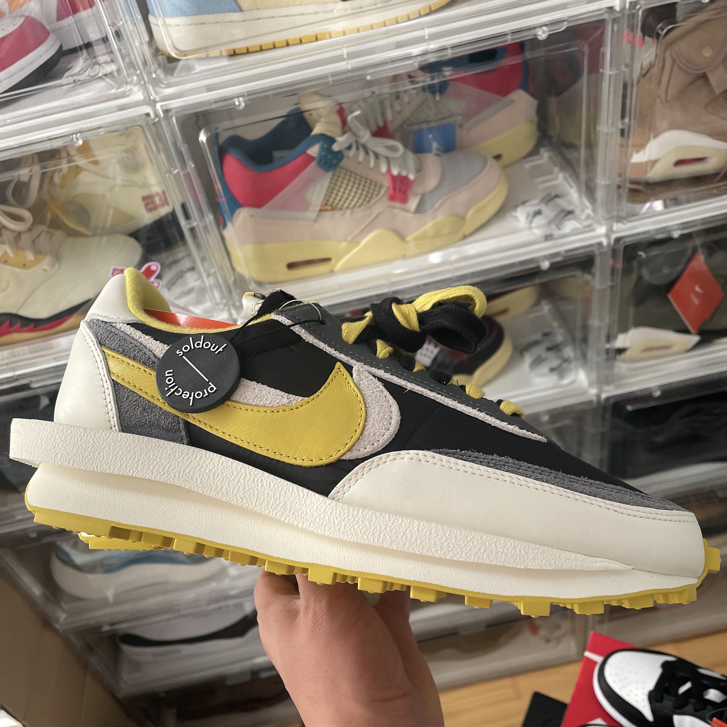 Nike x Sacai x Undercover LDWaffle Black Bright Citron 착용 스타일 - 1