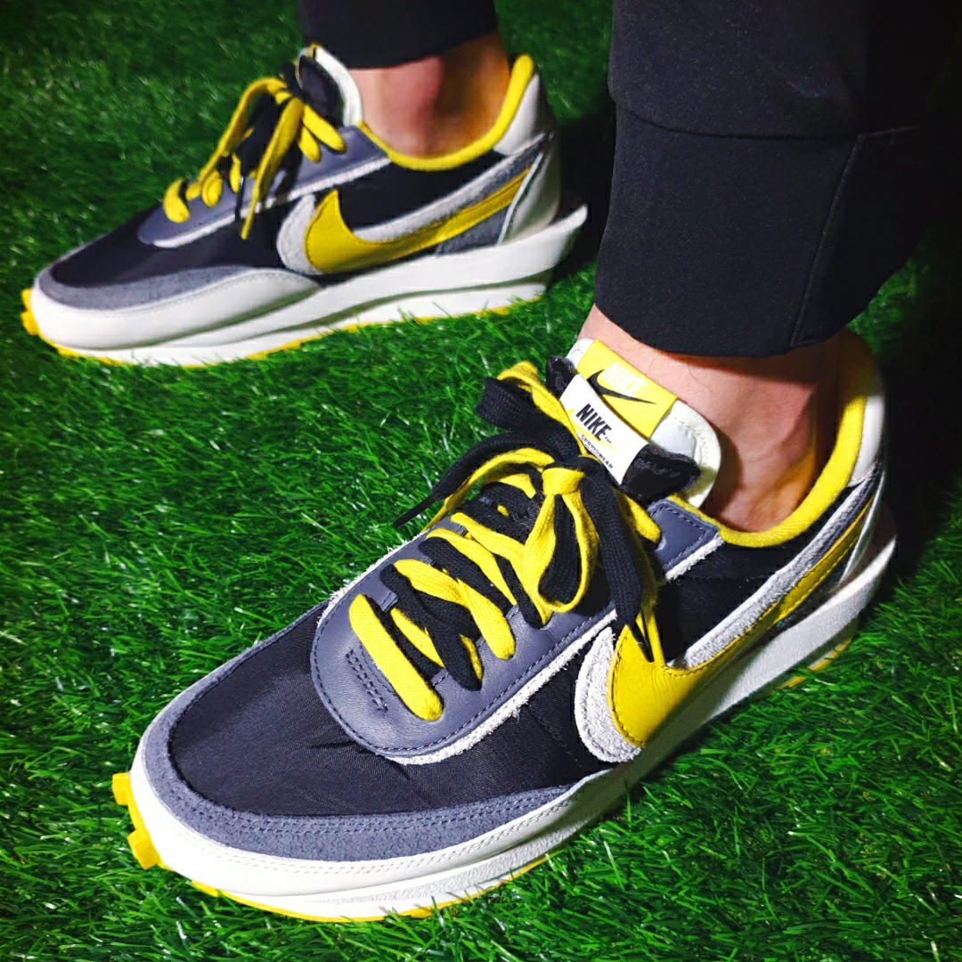 Nike x Sacai x Undercover LDWaffle Black Bright Citron 착용 스타일 - 4