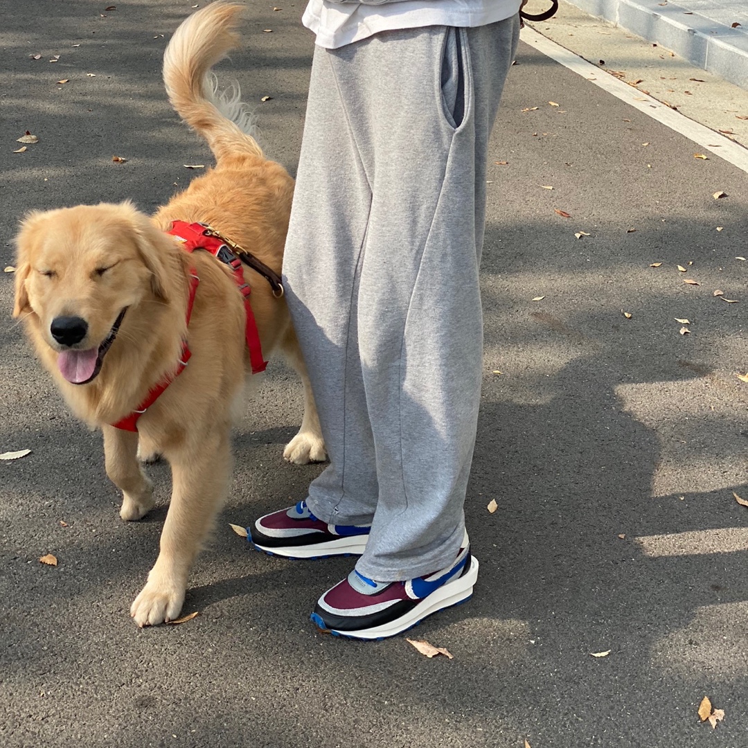 Nike x Sacai x Undercover LDWaffle Night Maroon Team Royal 착용 스타일