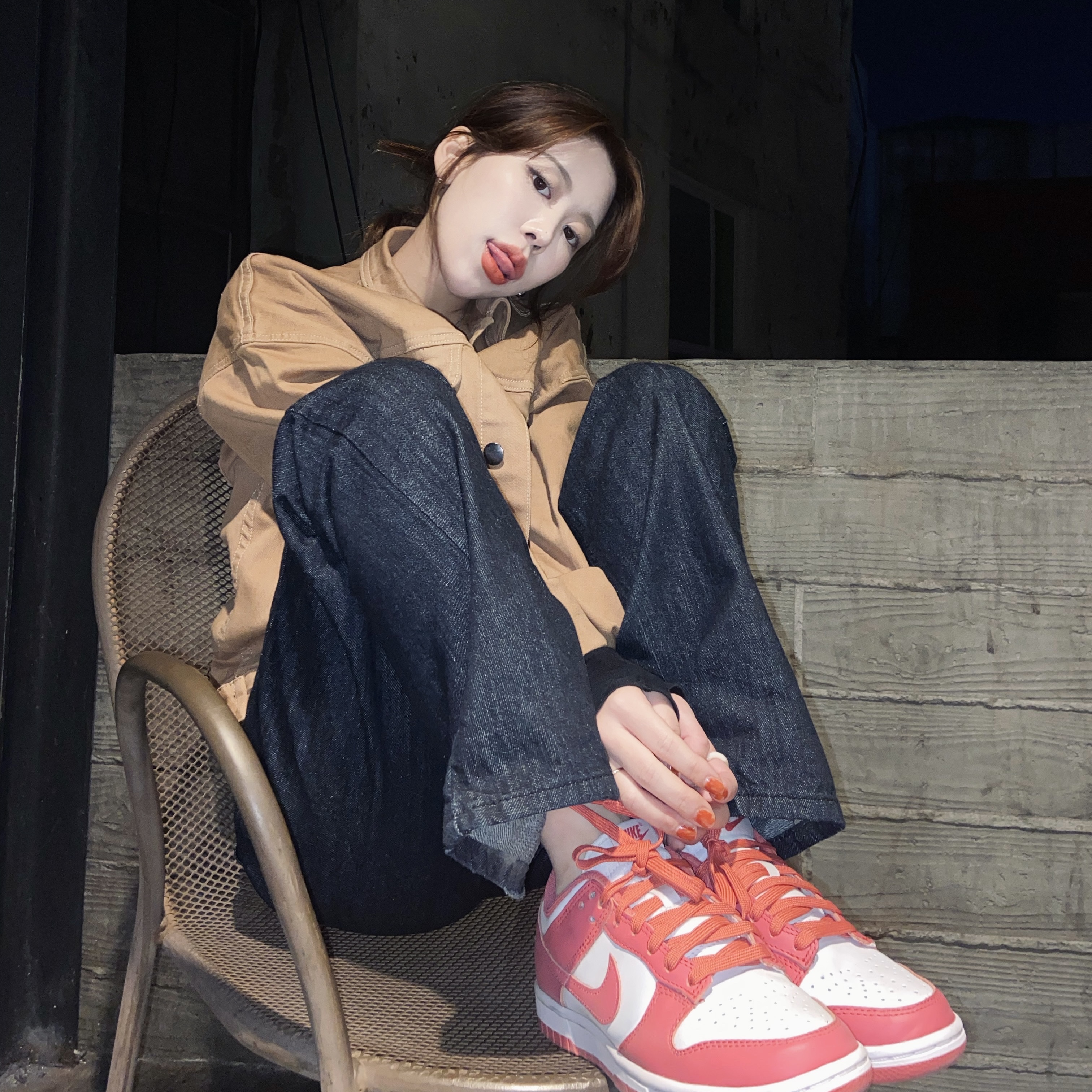 (W) Nike Dunk Low Archeo Pink 착용 스타일