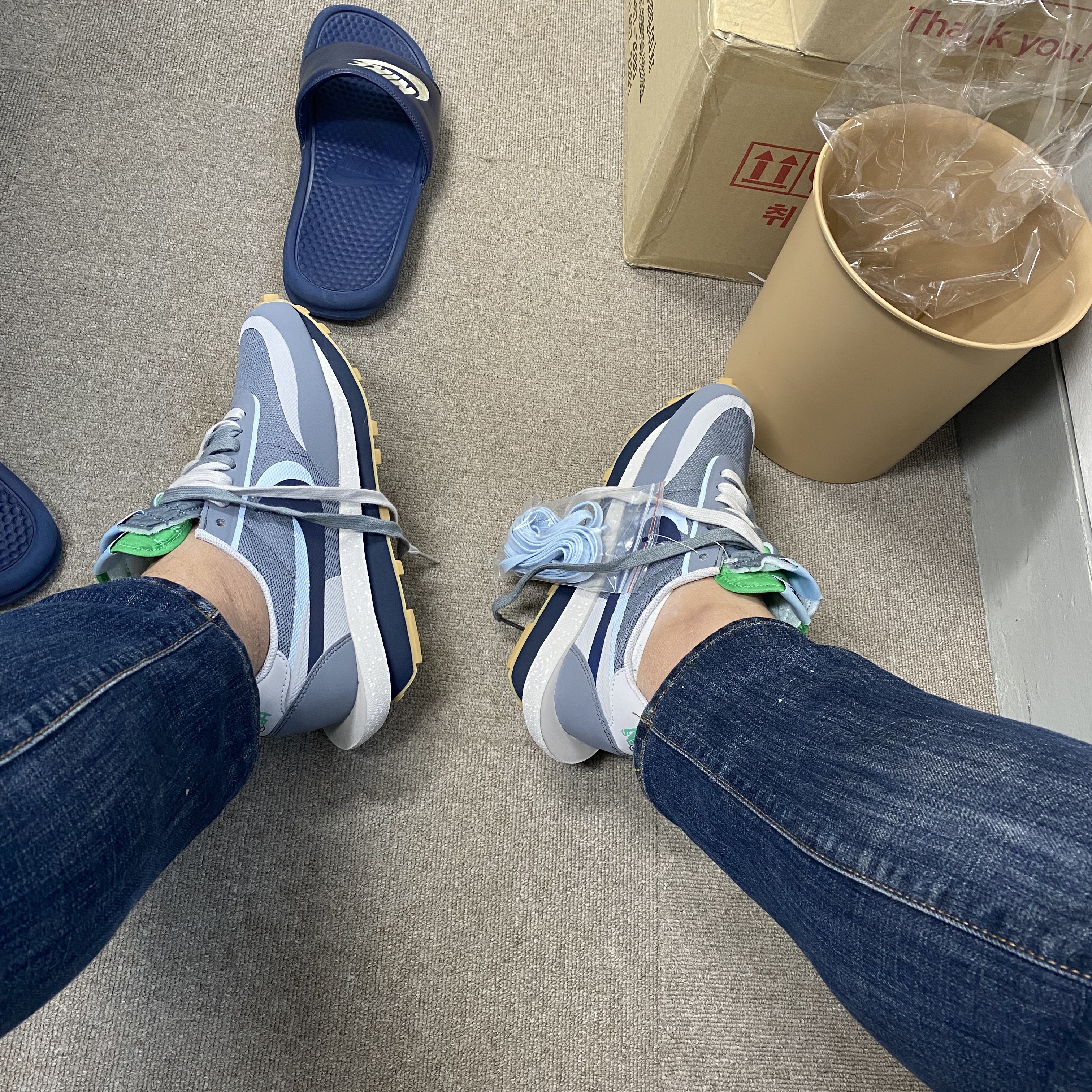 Nike x Sacai x Clot LDWaffle Cool Grey 착용 스타일