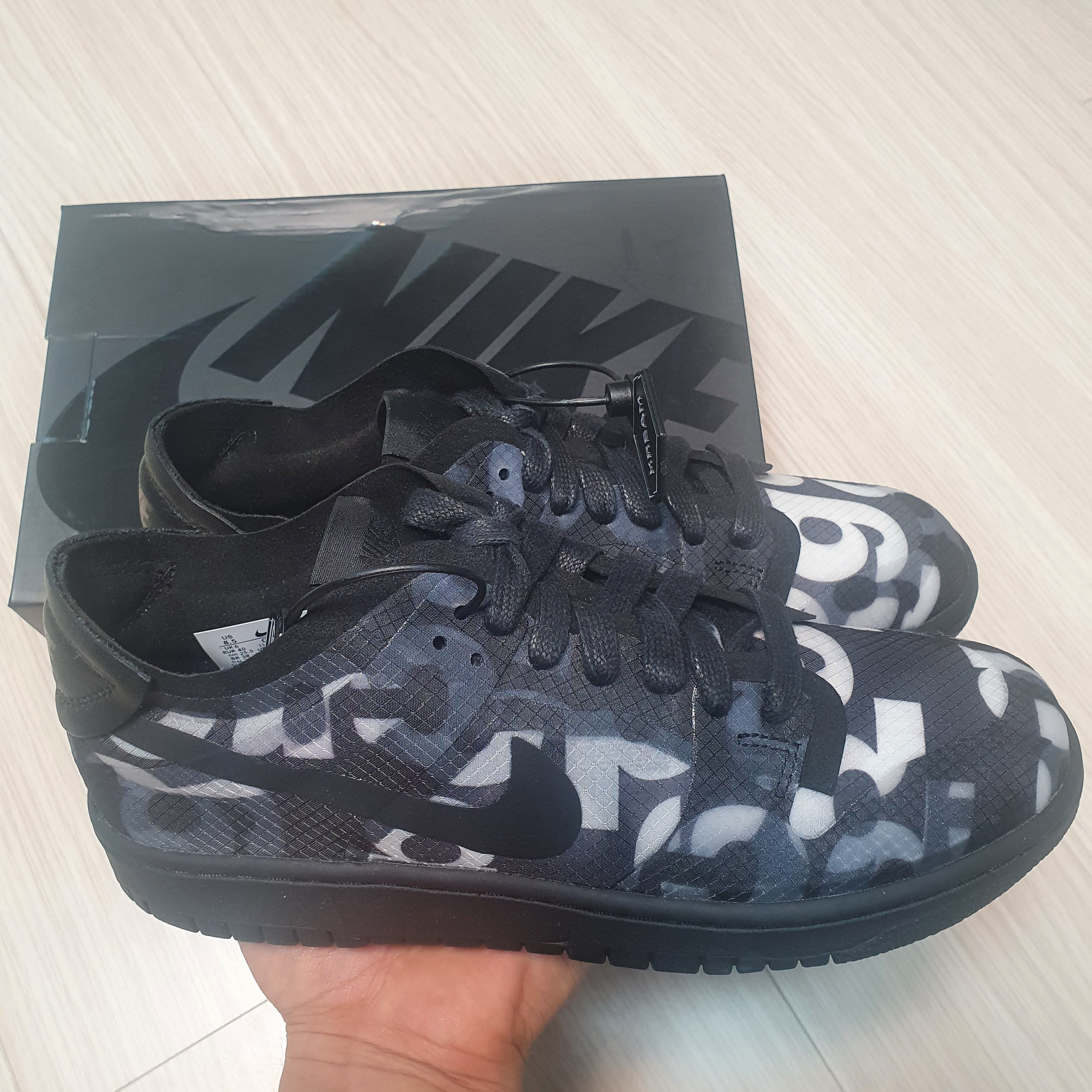 (W) Nike x Comme des Garcons Dunk Low Print 착용 스타일 - 3