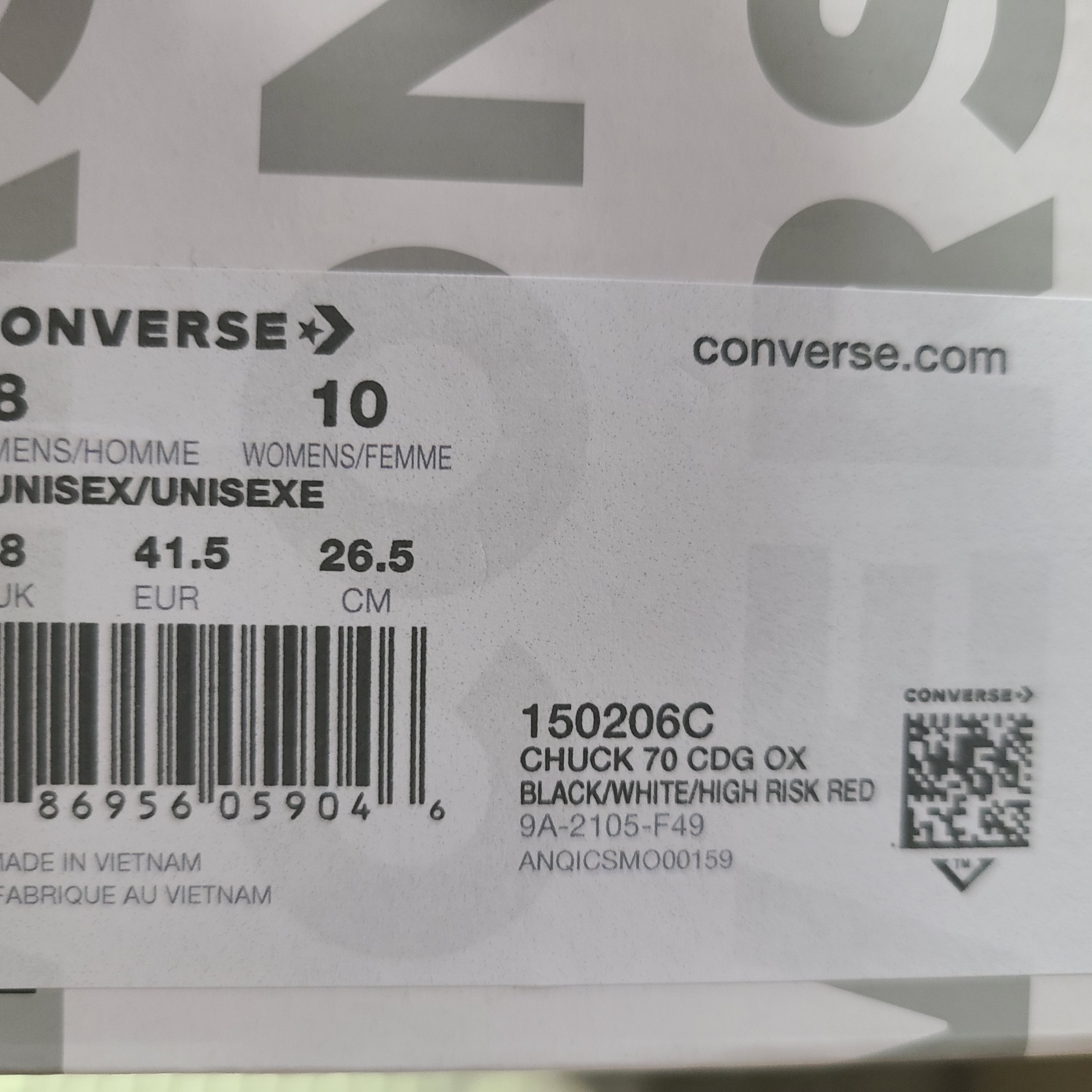 Converse x Play Comme des Garcons Chuck 70 Ox Black 착용 스타일 - 2