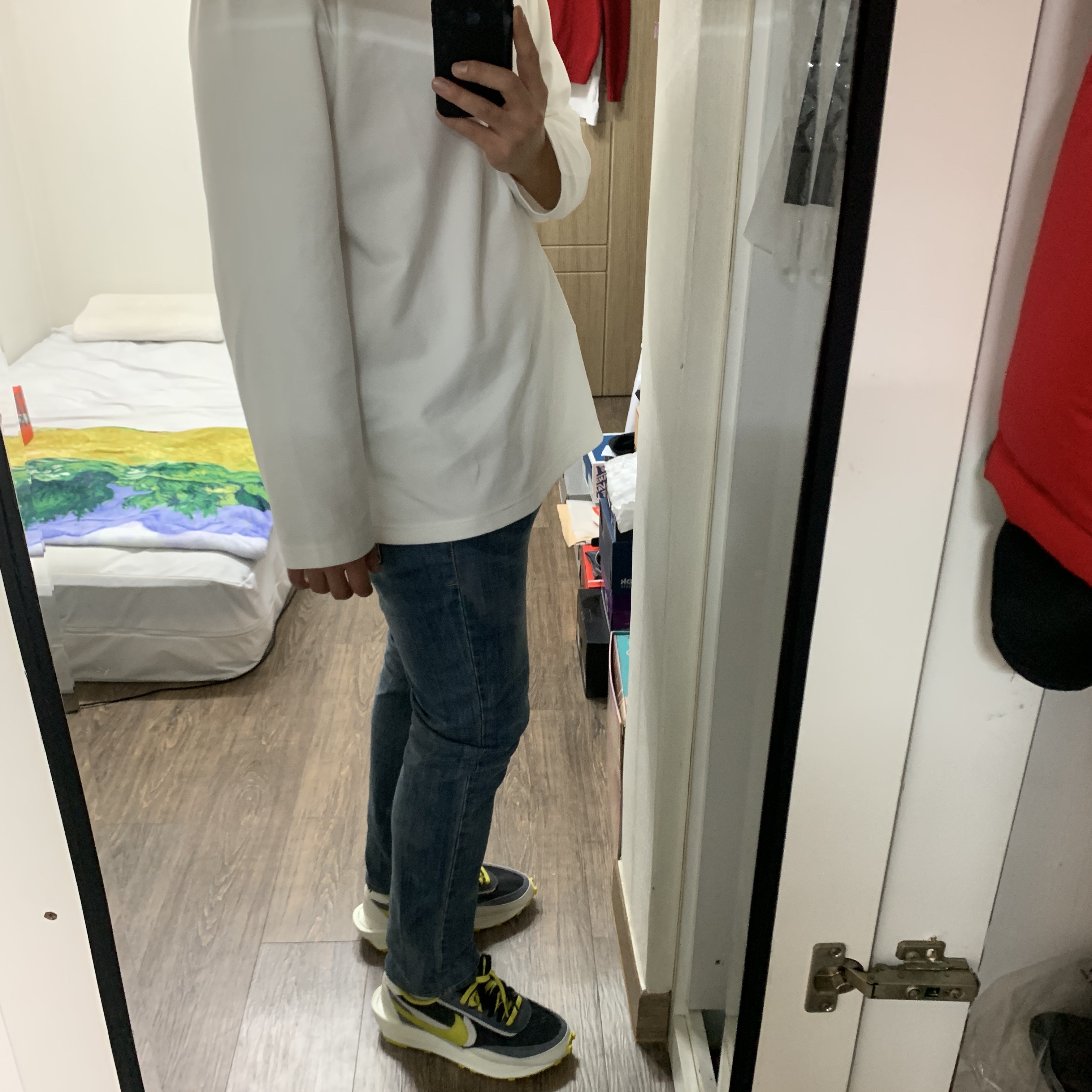 Nike x Sacai x Undercover LDWaffle Black Bright Citron 착용 스타일 - 1
