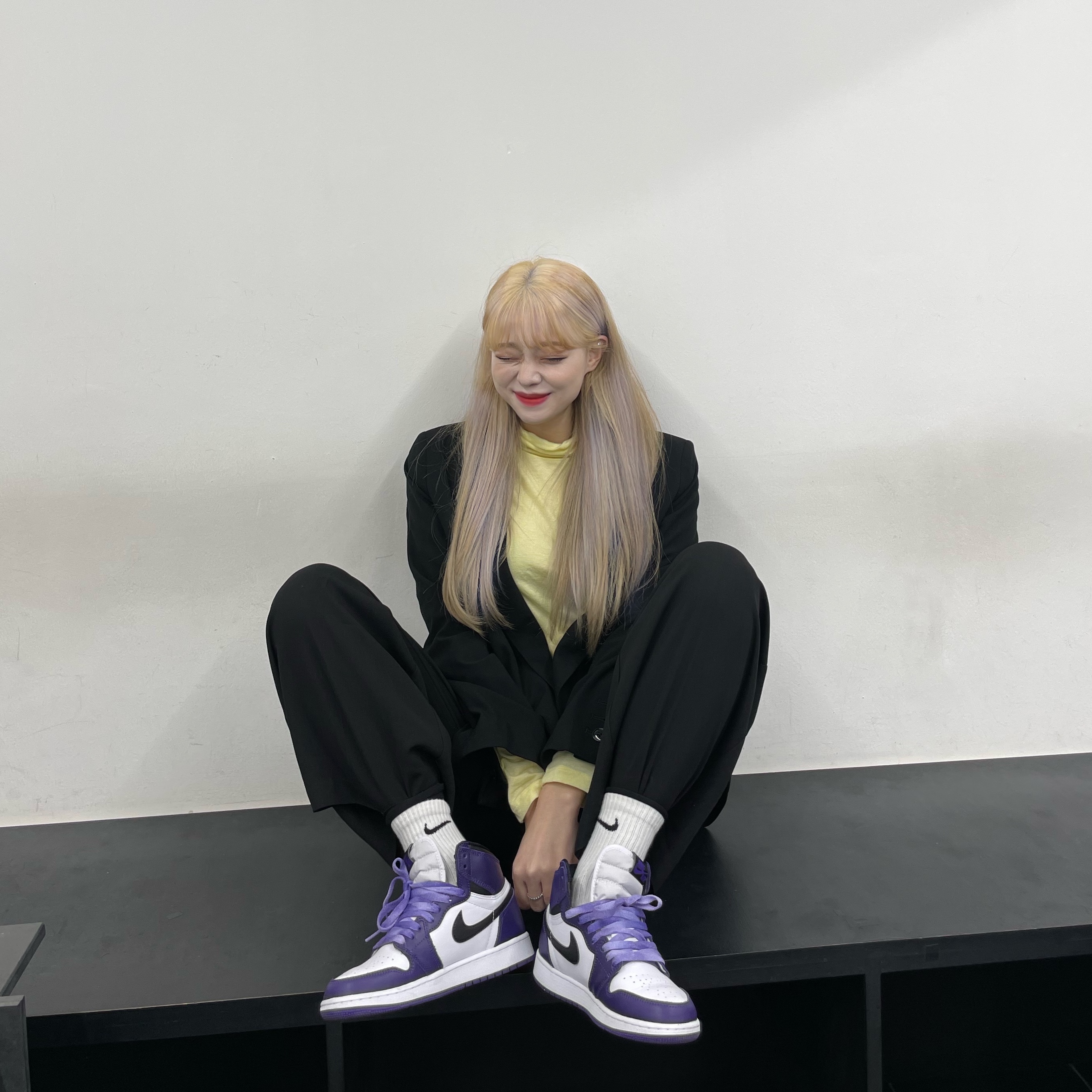 Jordan 1 Retro High OG Court Purple 2020, (GS) Jordan 1 Retro High OG Court Purple 2020 착용 스타일