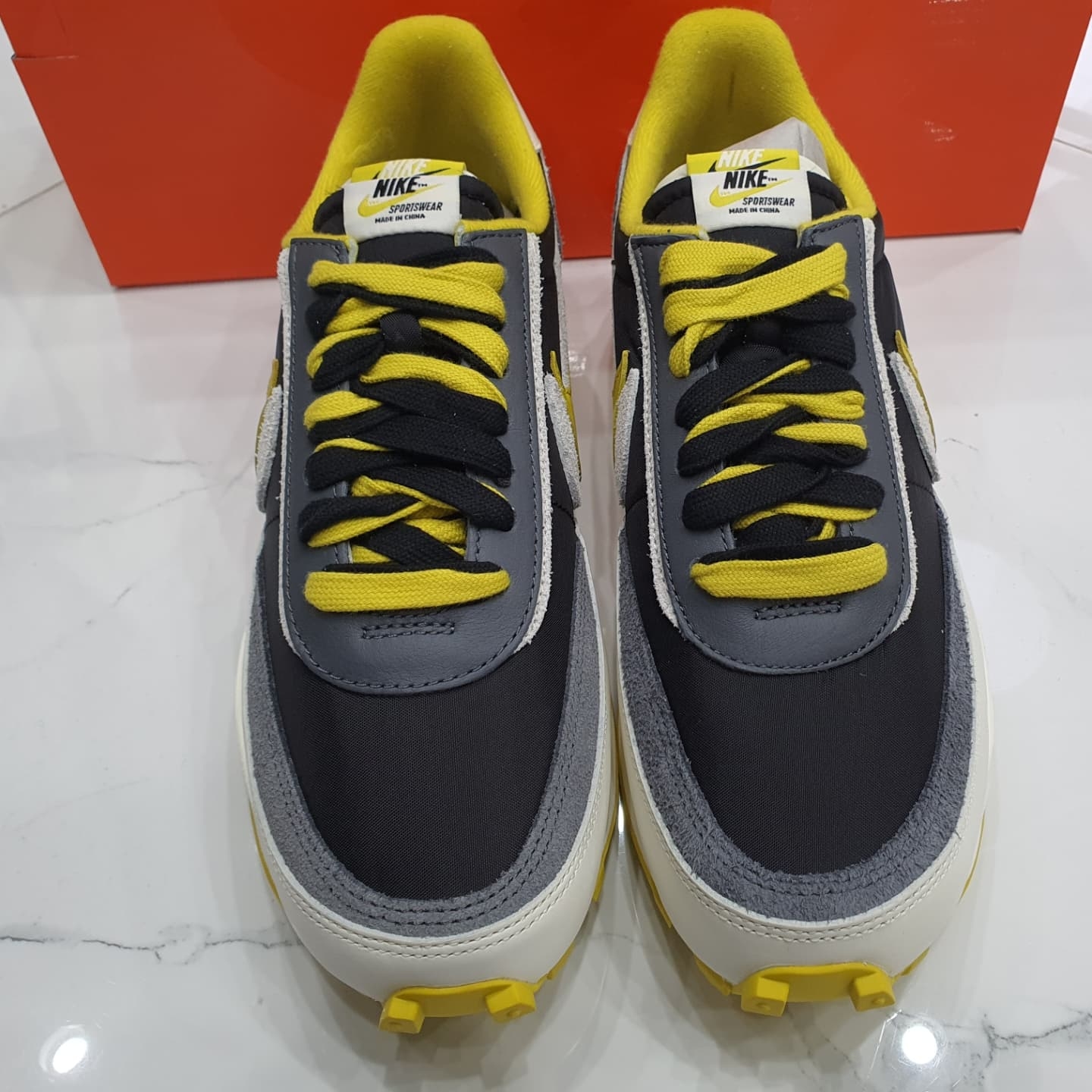 Nike x Sacai x Undercover LDWaffle Black Bright Citron 착용 스타일 - 2