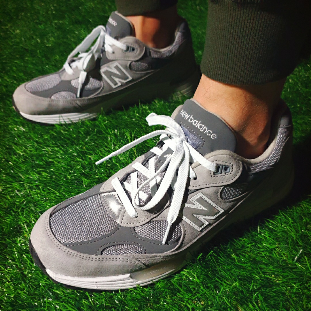 New Balance 992 Made in USA Grey - D Standard 착용 스타일 - 4