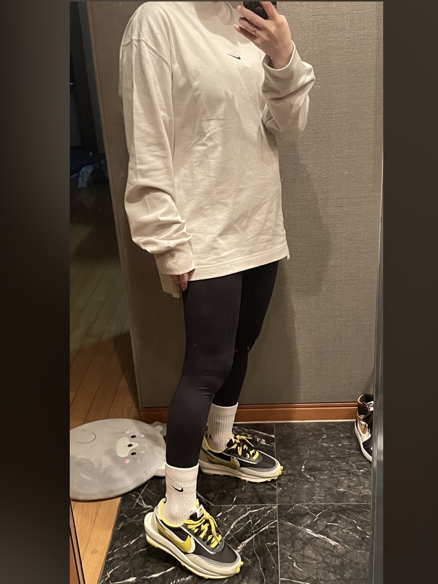 Nike x Sacai x Undercover LDWaffle Black Bright Citron, Nike x Drake Nocta Socks White (3 Pack) 착용 스타일 - 2