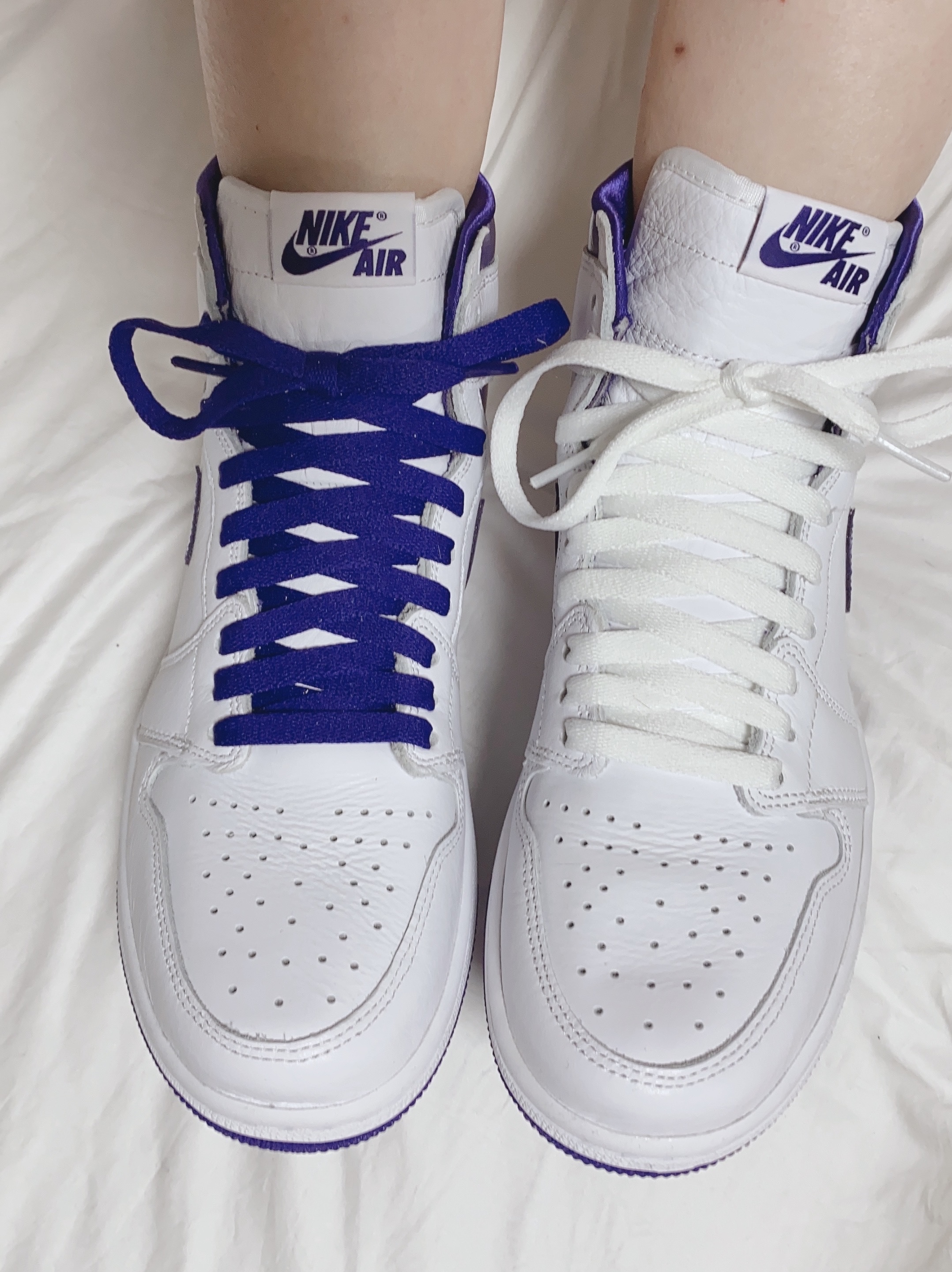 (W) Jordan 1 High OG Court Purple 착용 스타일 - 4