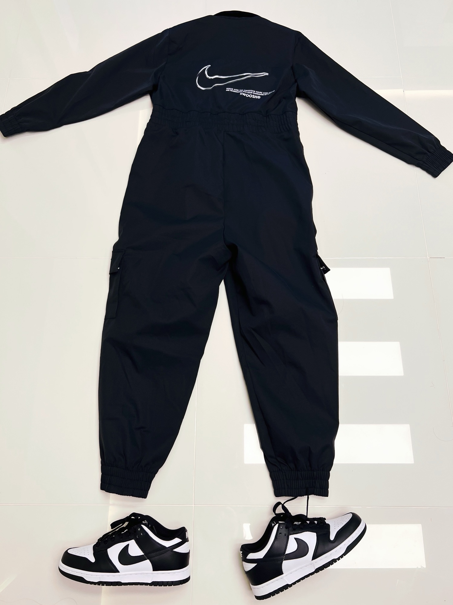 (W) Nike Dunk Low Black, Nike x Stussy Cuff Beanie Black 착용 스타일 - 3