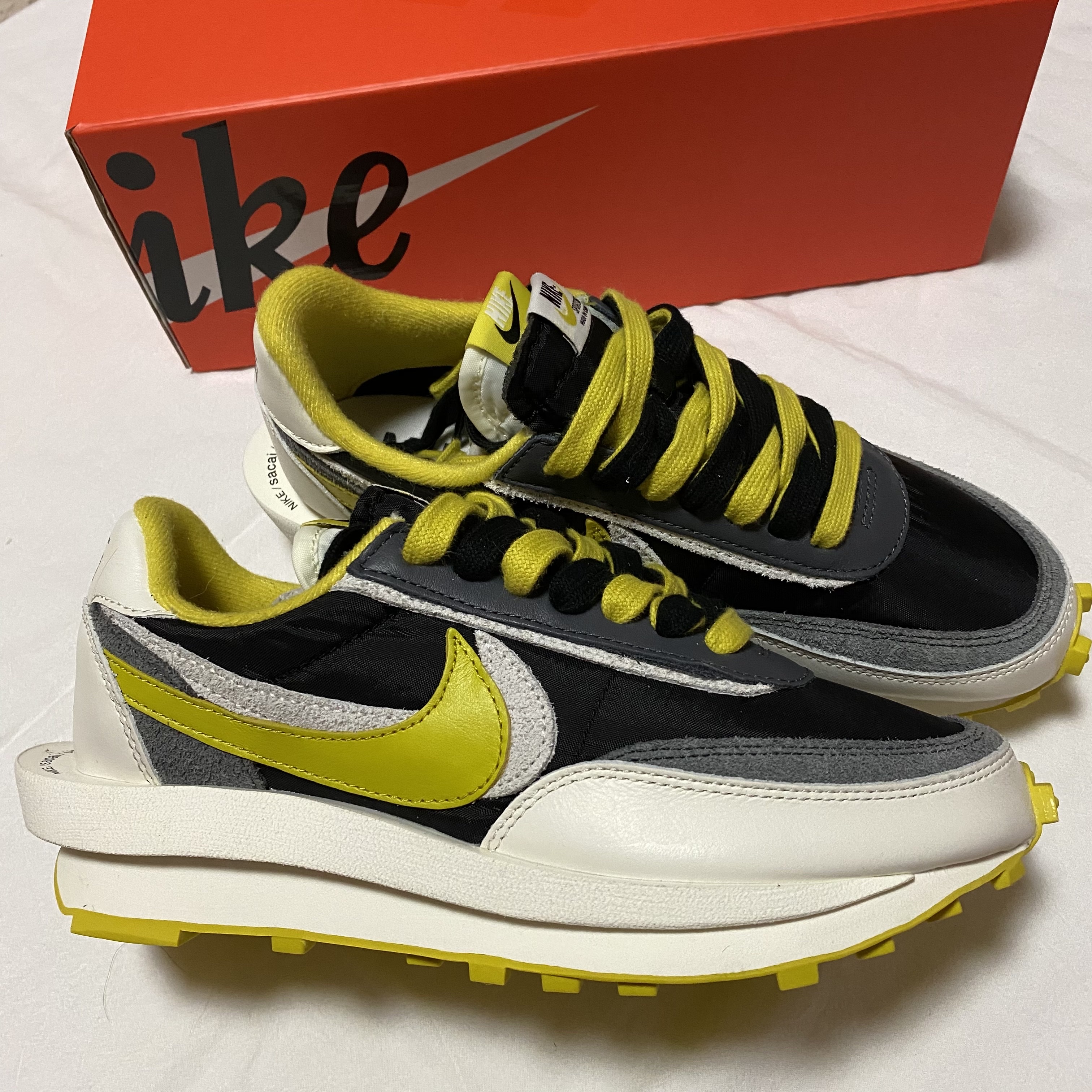 Nike x Sacai x Clot LDWaffle Cool Grey, Nike x Sacai x Undercover LDWaffle Black Bright Citron 착용 스타일 - 2