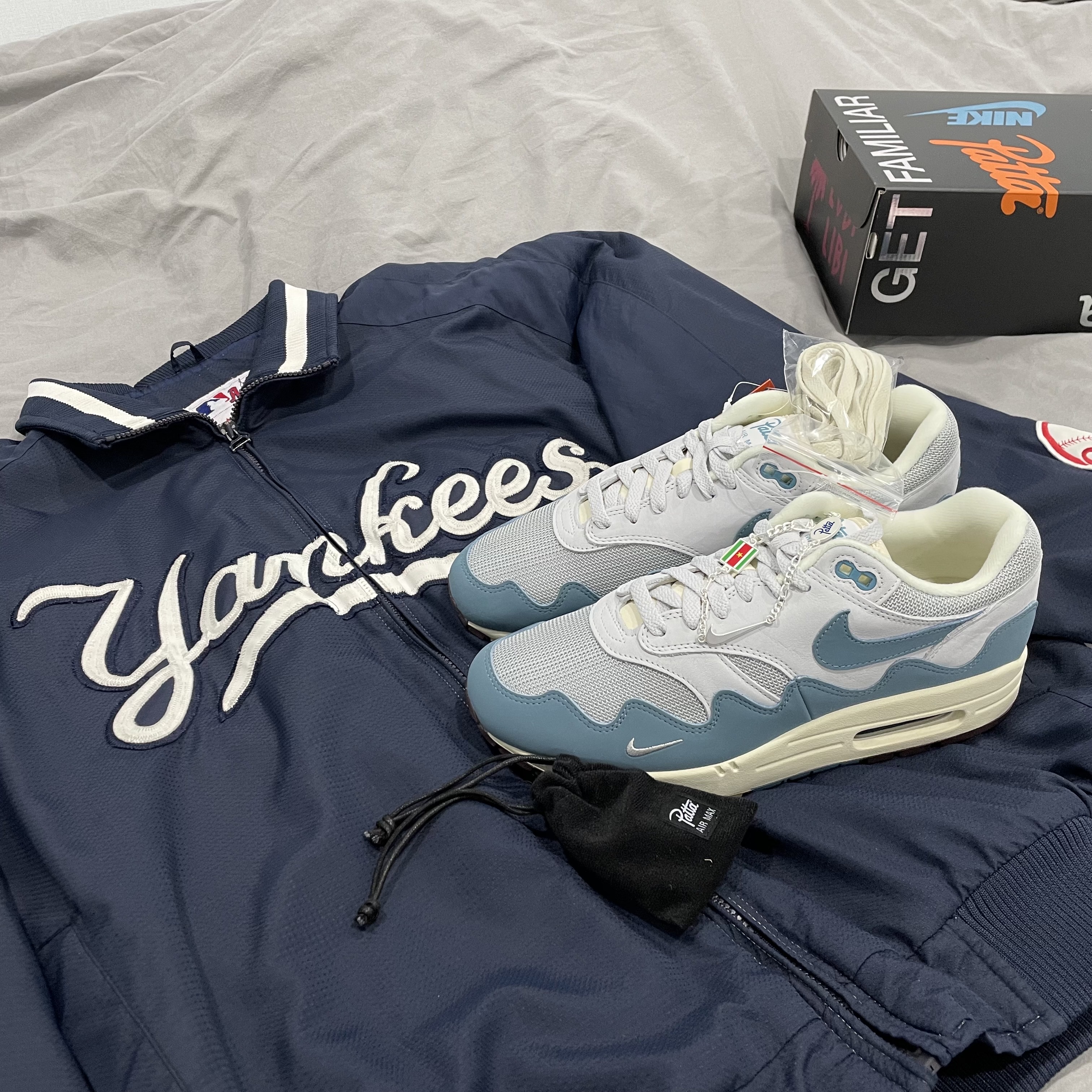 Nike x Patta Air Max 1 Noise Aqua 착용 스타일 - 2