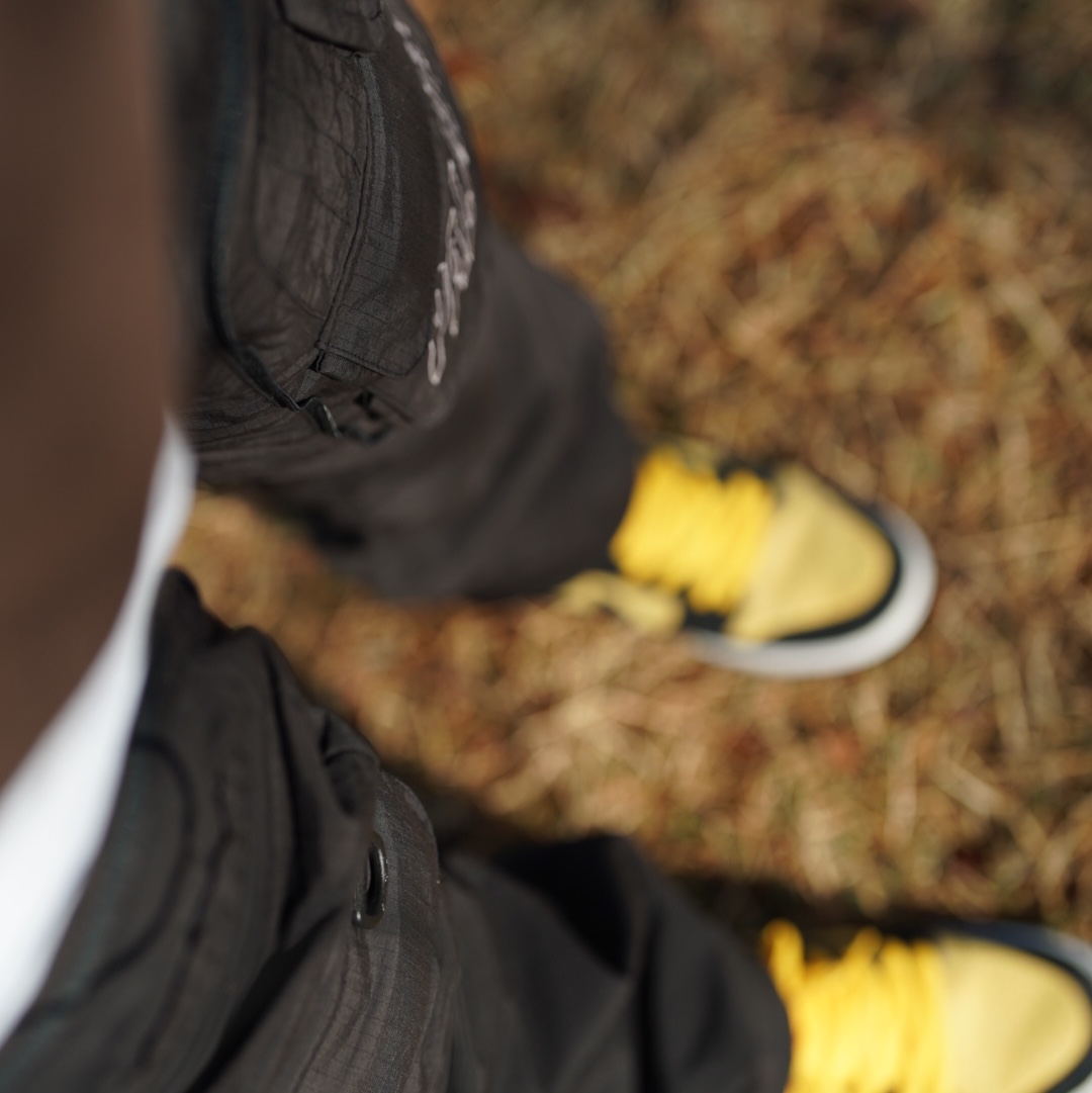 Nike SB Dunk High Pro Maize and Black, Palace Travel Cargos Black - 21SS 착용 스타일 - 2