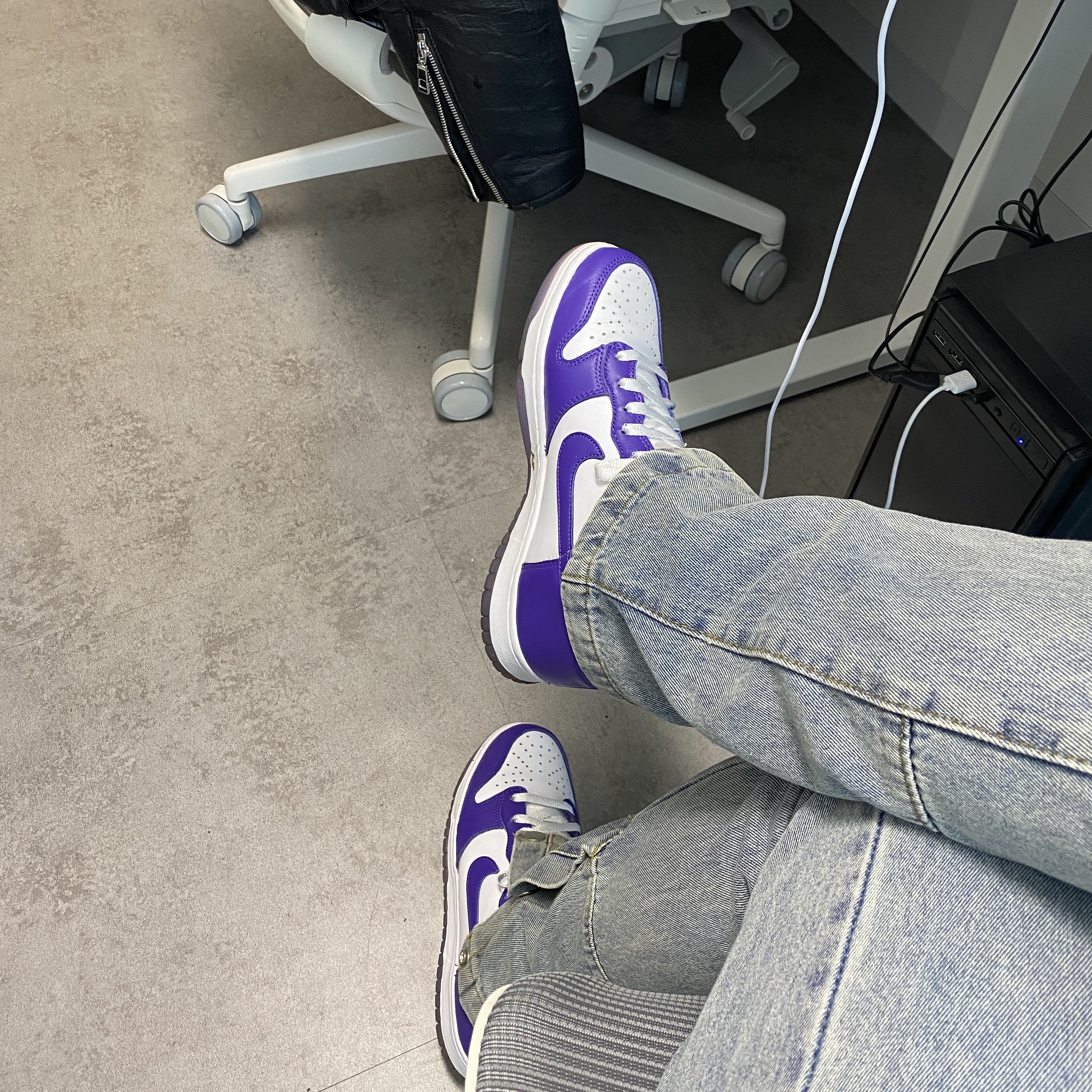 (W) Nike Dunk High SP Varsity Purple 착용 스타일