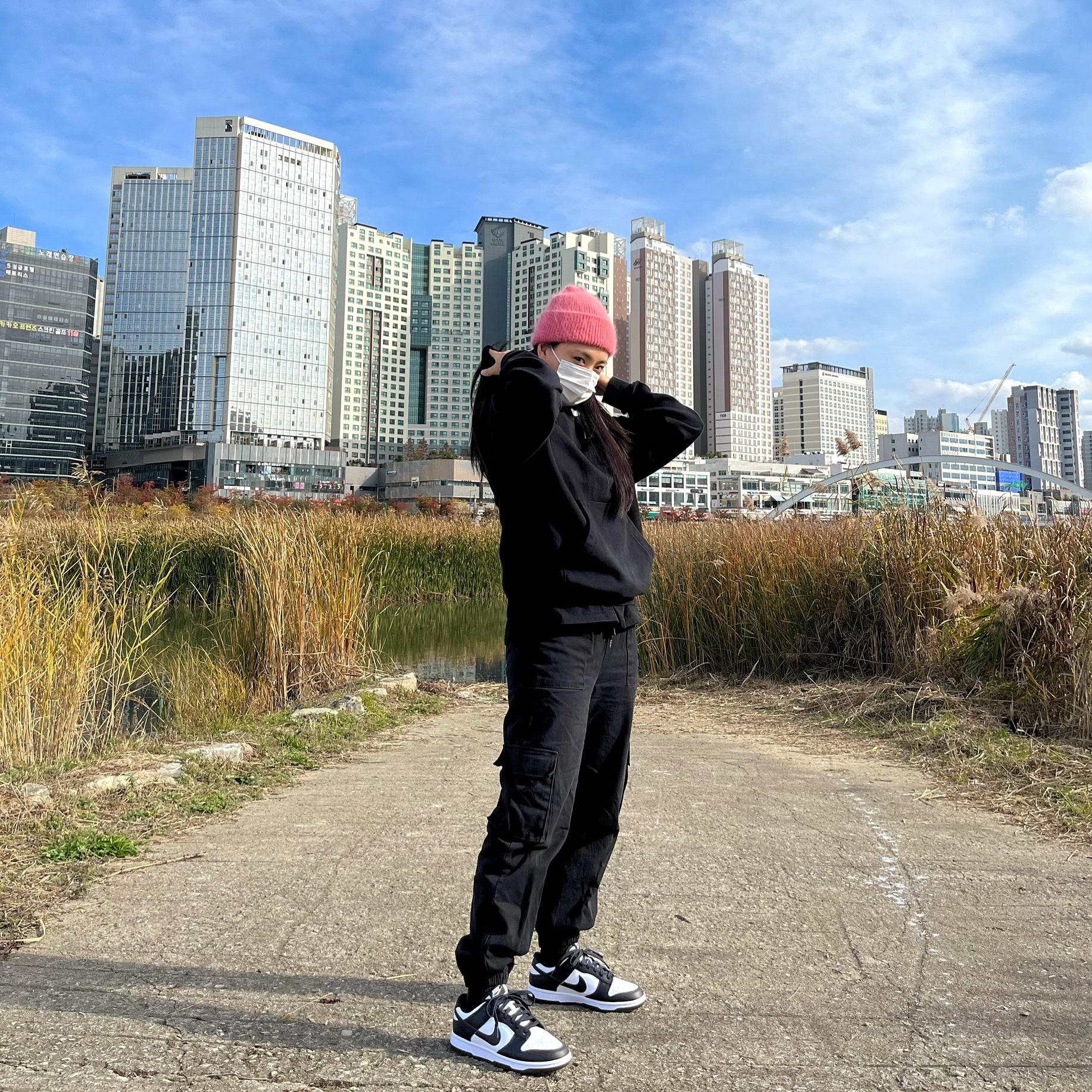 Nike Dunk Low Retro Black, (W) Nike Dunk Low Black 착용 스타일
