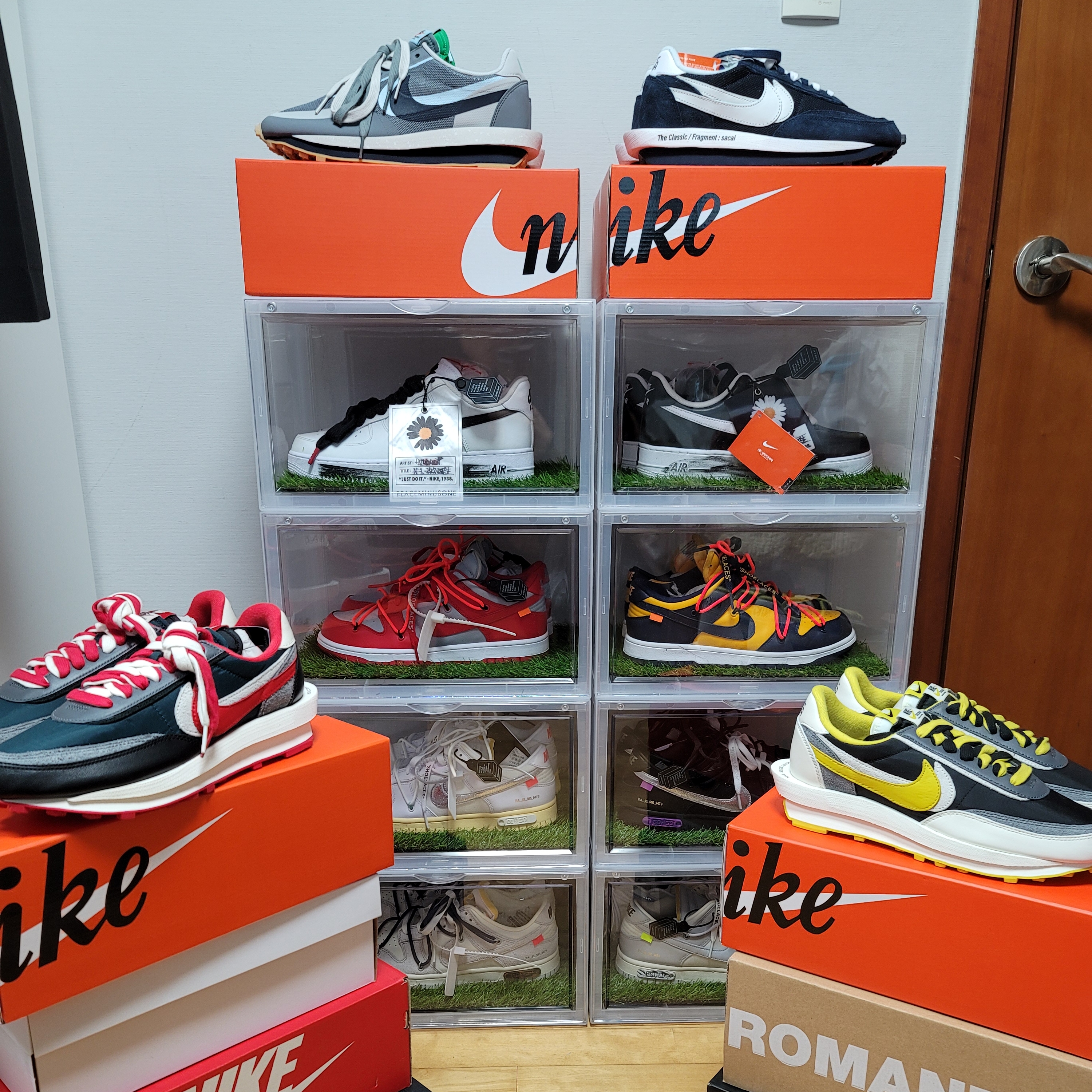 Nike x Sacai x Undercover LDWaffle Black Bright Citron, Nike x Sacai x Clot LDWaffle Cool Grey 착용 스타일