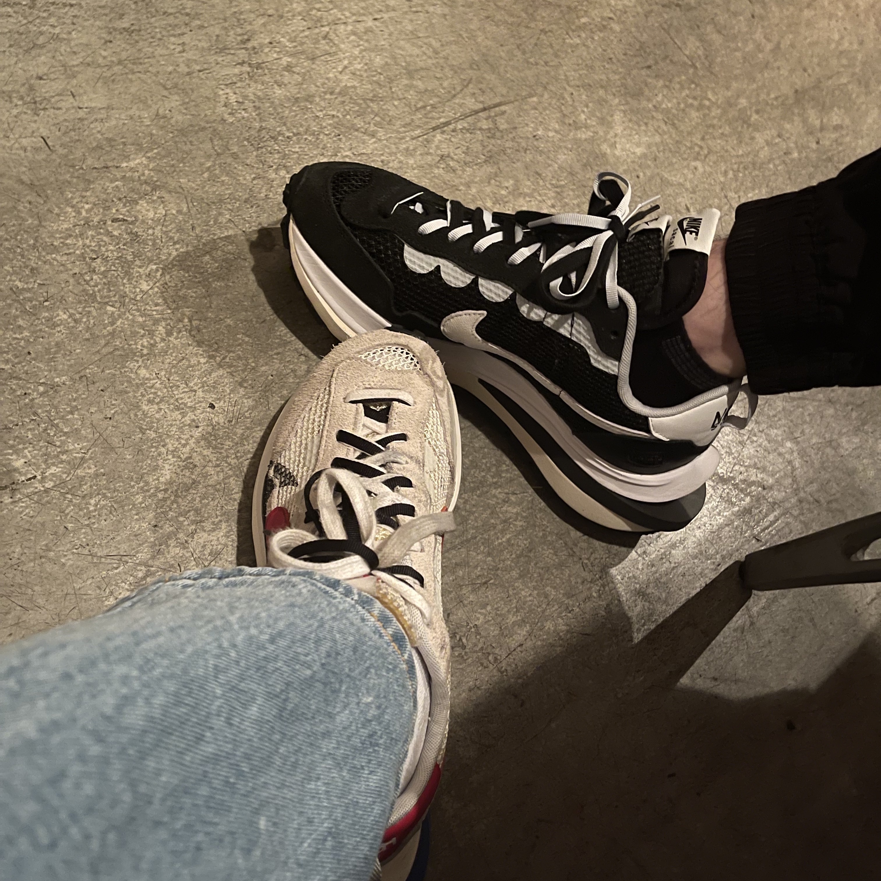 Nike x Sacai VaporWaffle Black White, Nike x Sacai VaporWaffle Royal Fuchsia 착용 스타일