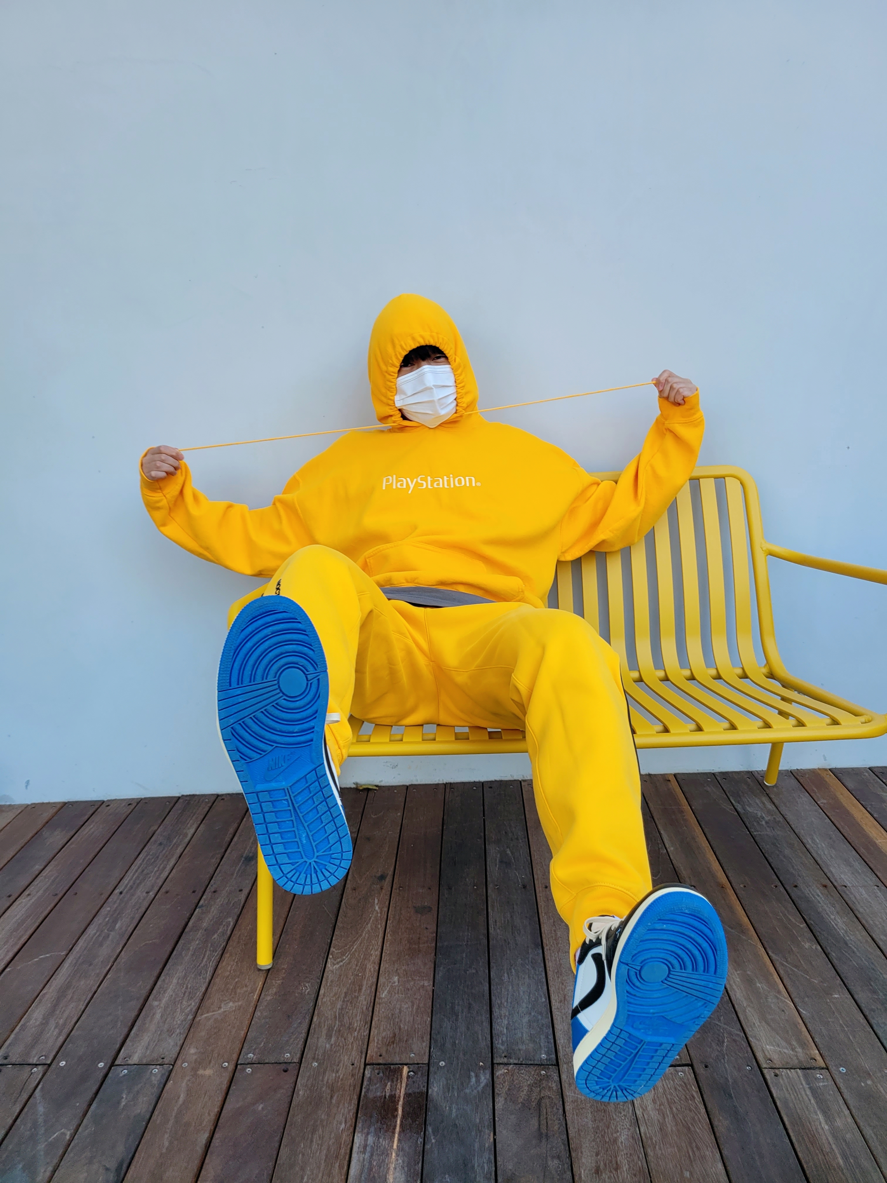 Nike x Drake Nocta Fleece Pants University Gold - Asia, Jordan 1 x Travis Scott x Fragment Retro Low OG SP Military Blue 착용 스타일 - 2
