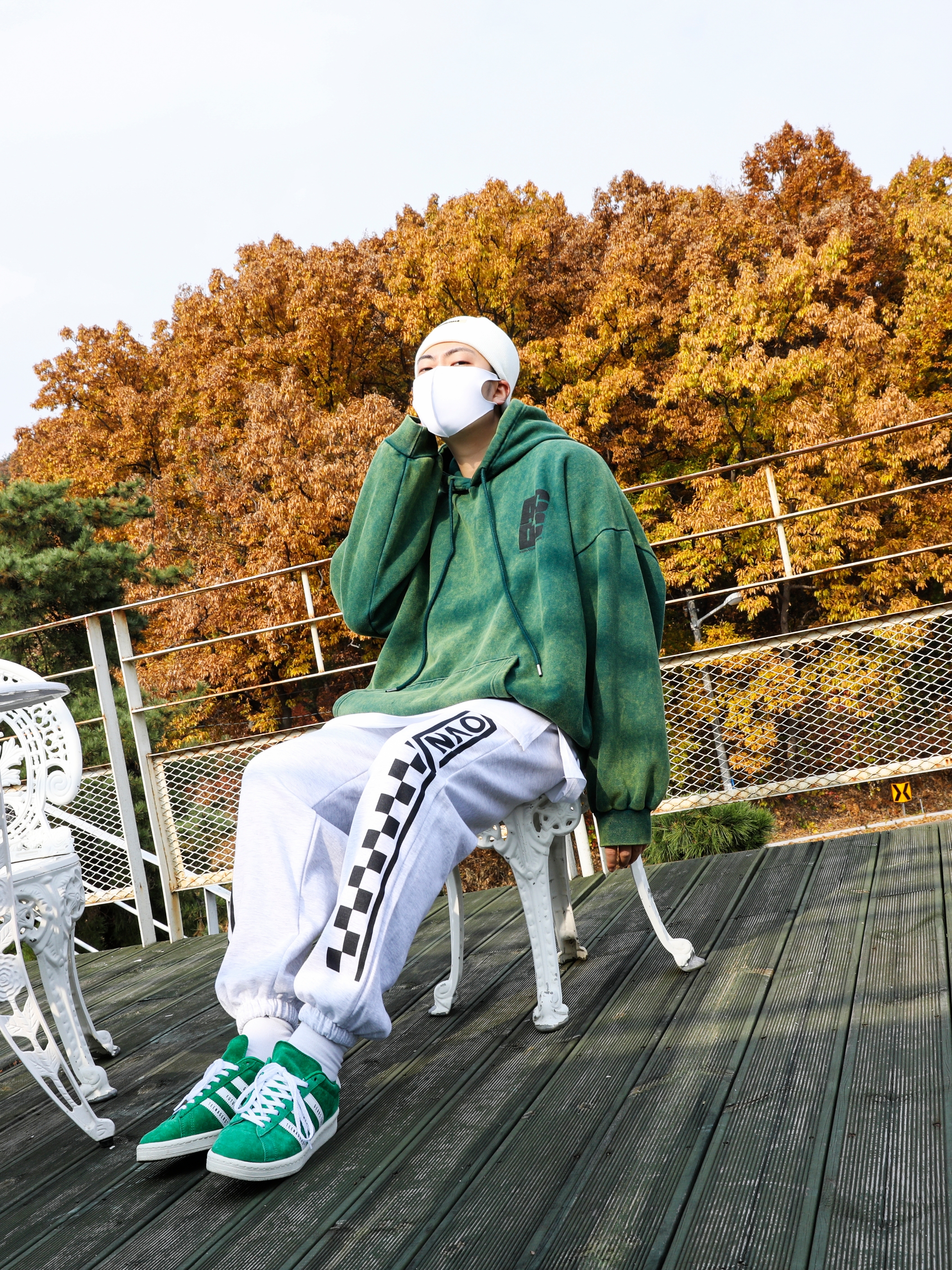 Adidas x Human Made Campus Green 착용 스타일 - 1