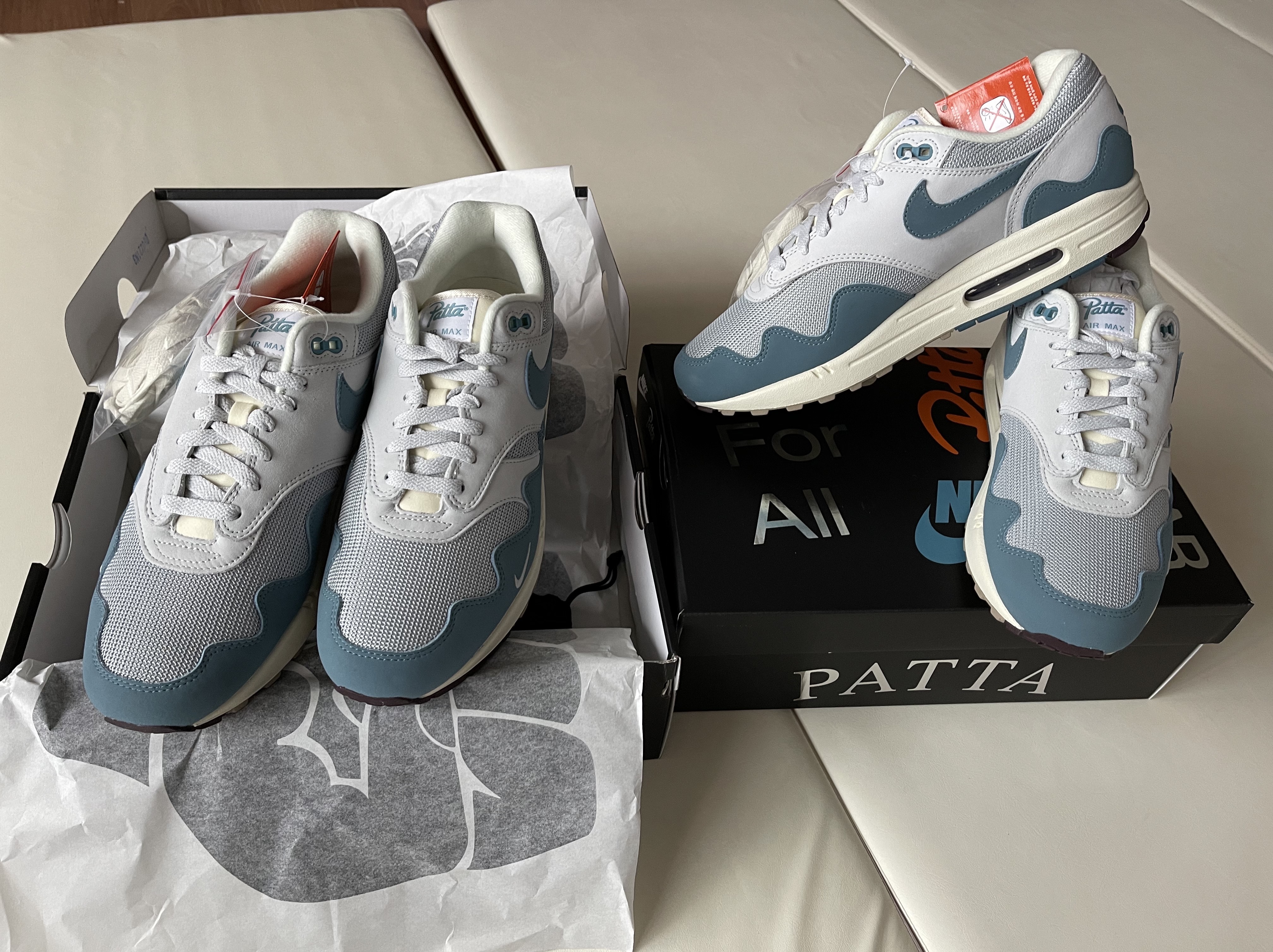 Nike x Patta Air Max 1 Noise Aqua 착용 스타일 - 1