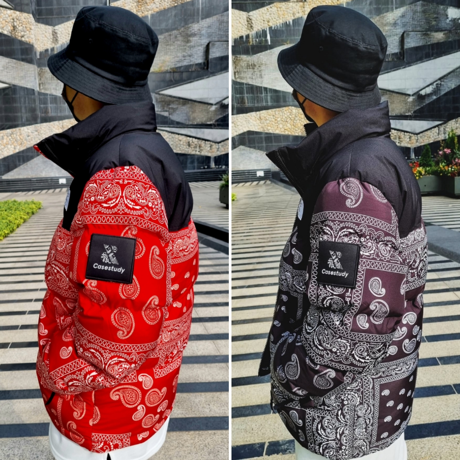 The North Face Nuptse Down Jacket Black, The North Face Nuptse Down Jacket Red 착용 스타일 - 3
