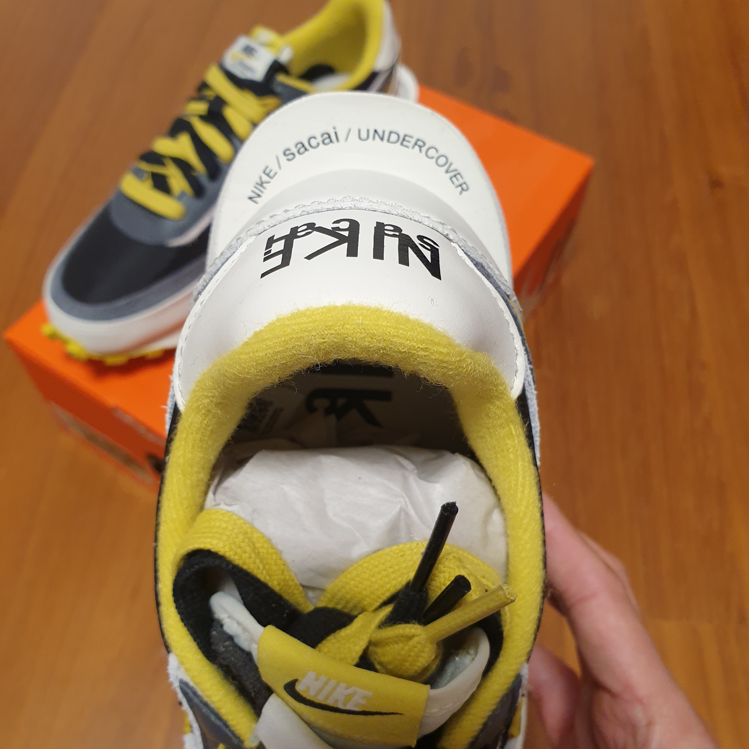 Nike x Sacai x Undercover LDWaffle Black Bright Citron 착용 스타일 - 4