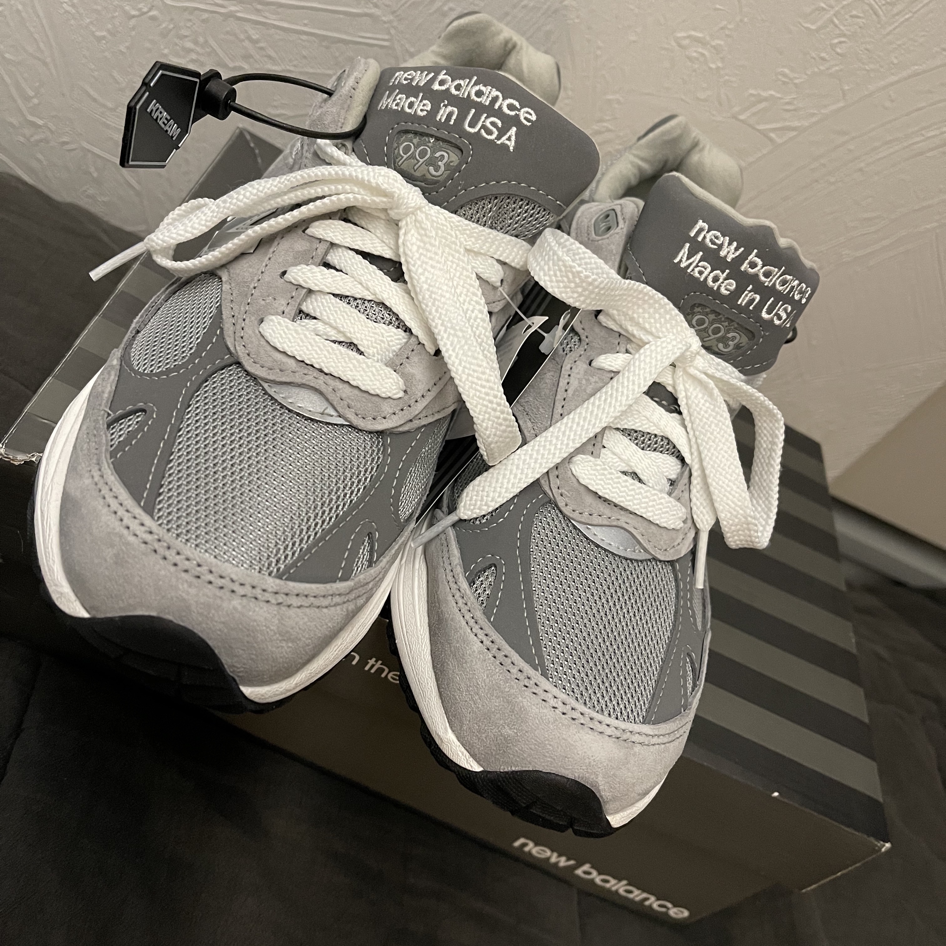 New Balance 993 Made in USA Grey - D Standard 착용 스타일 - 2