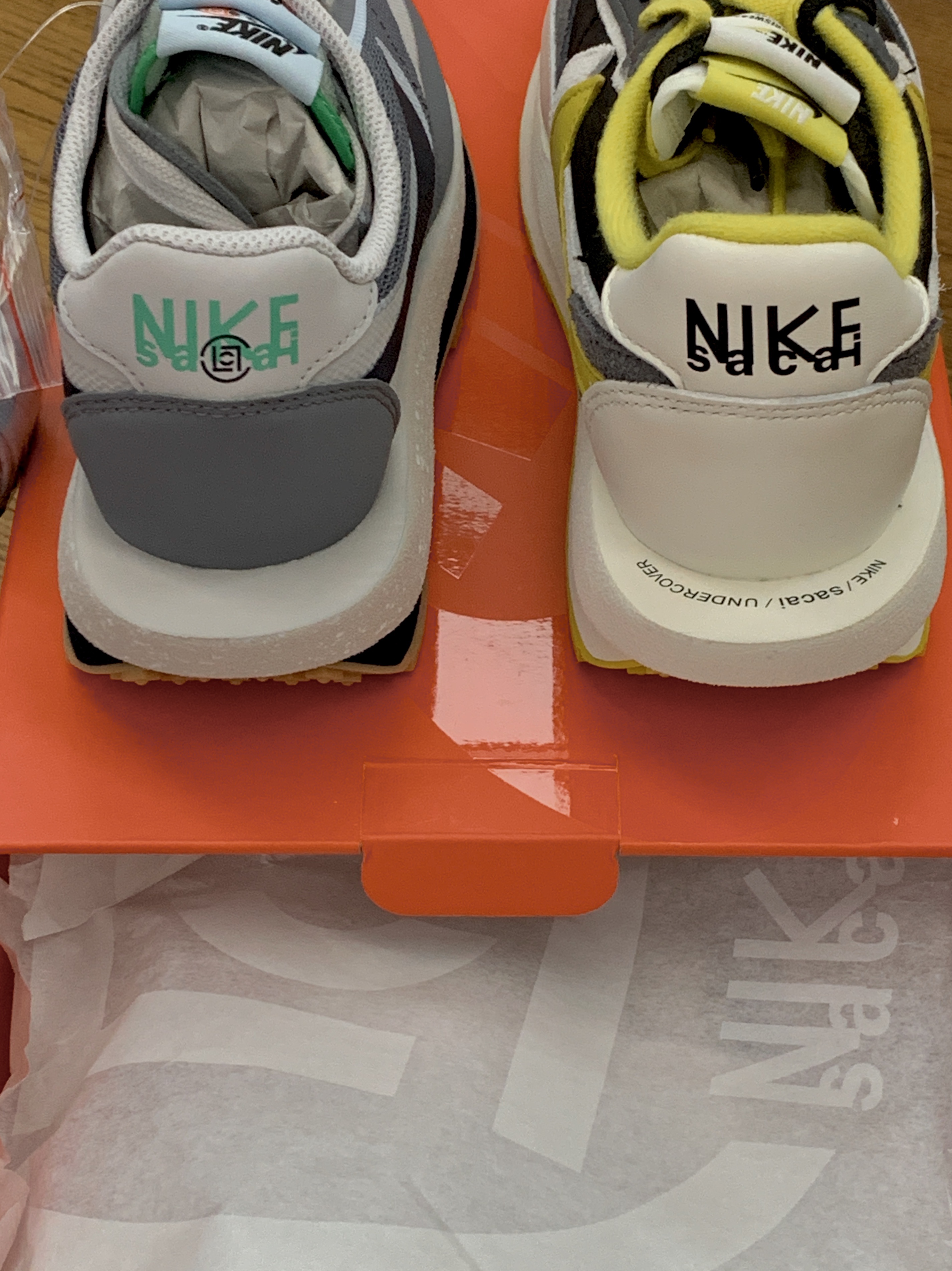 Nike x Sacai x Undercover LDWaffle Black Bright Citron, Nike x Sacai x Clot LDWaffle Cool Grey 착용 스타일 - 2