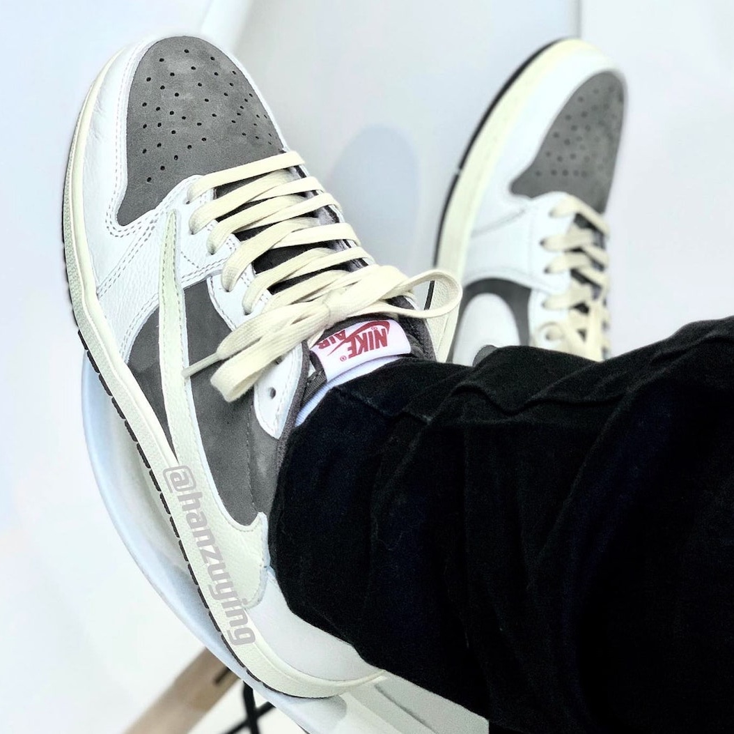 Jordan 1 x Travis Scott Retro Low OG SP Sail and Ridgerock, (PS) Jordan 1 x Travis Scott Retro Low OG SP Sail and Ridgerock 착용 스타일 - 2