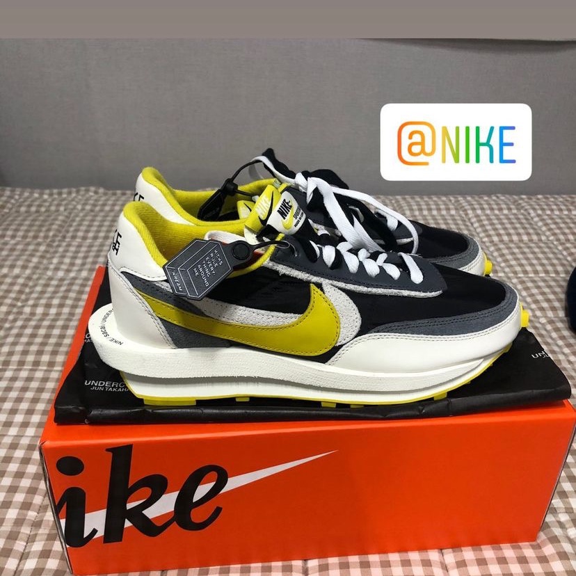 Nike x Sacai x Undercover LDWaffle Black Bright Citron 착용 스타일