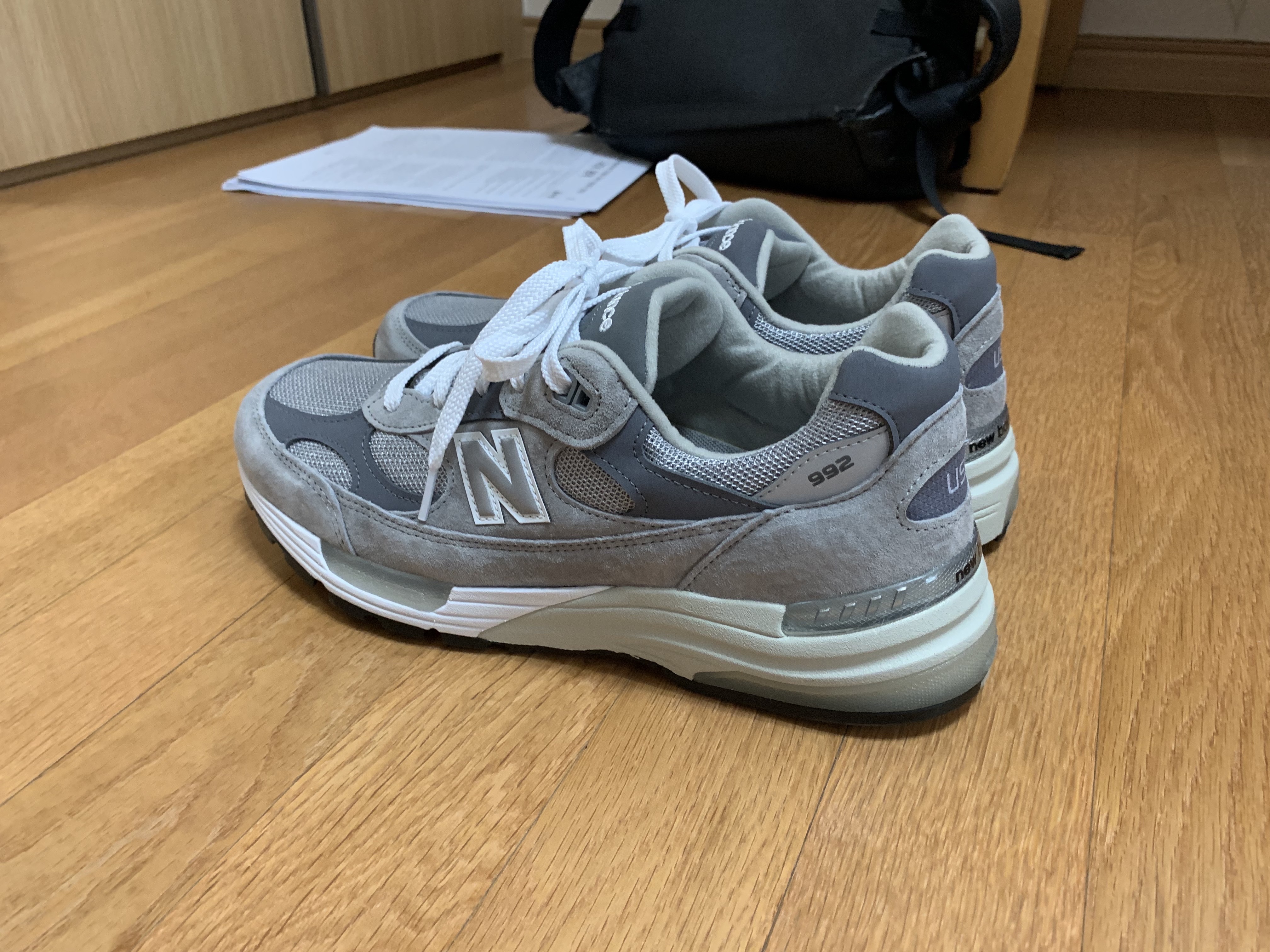 New Balance 992 Made in USA Grey - D Standard 착용 스타일 - 3