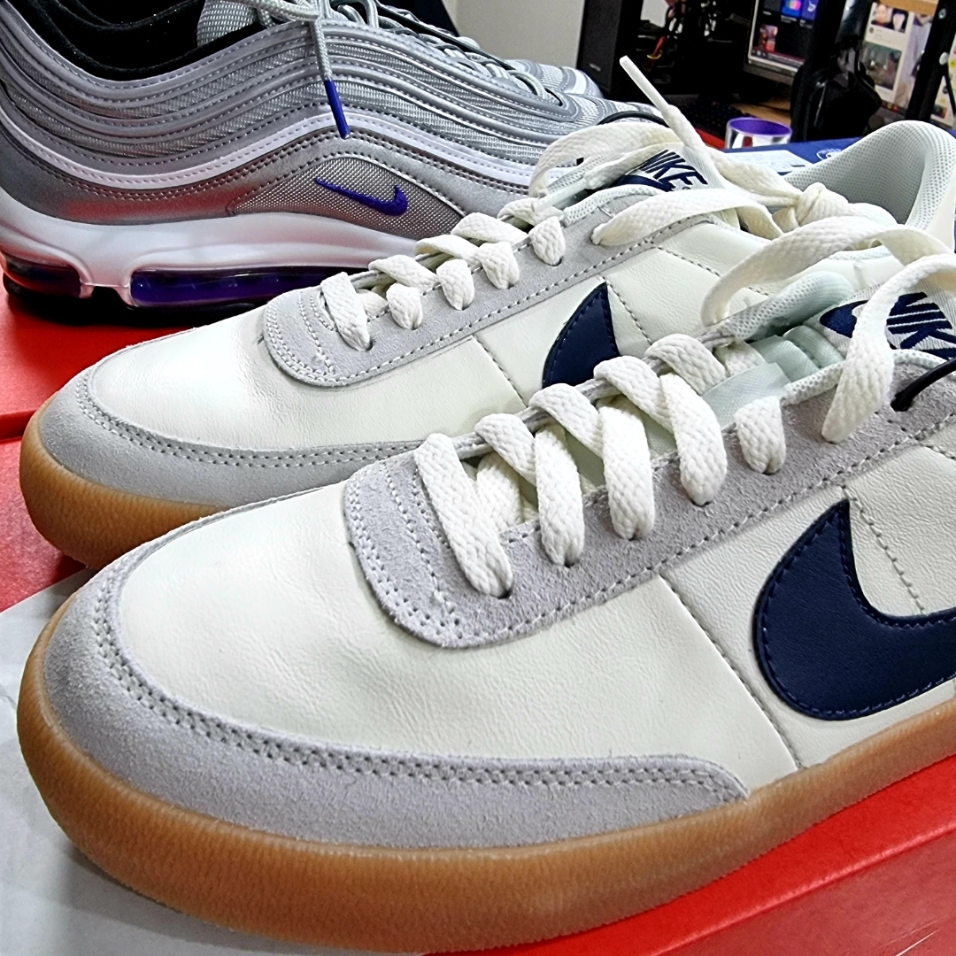Nike Air Max 97 Persian Violet, Nike x J.Crew Killshot 2 Sail Midnight Navy 착용 스타일