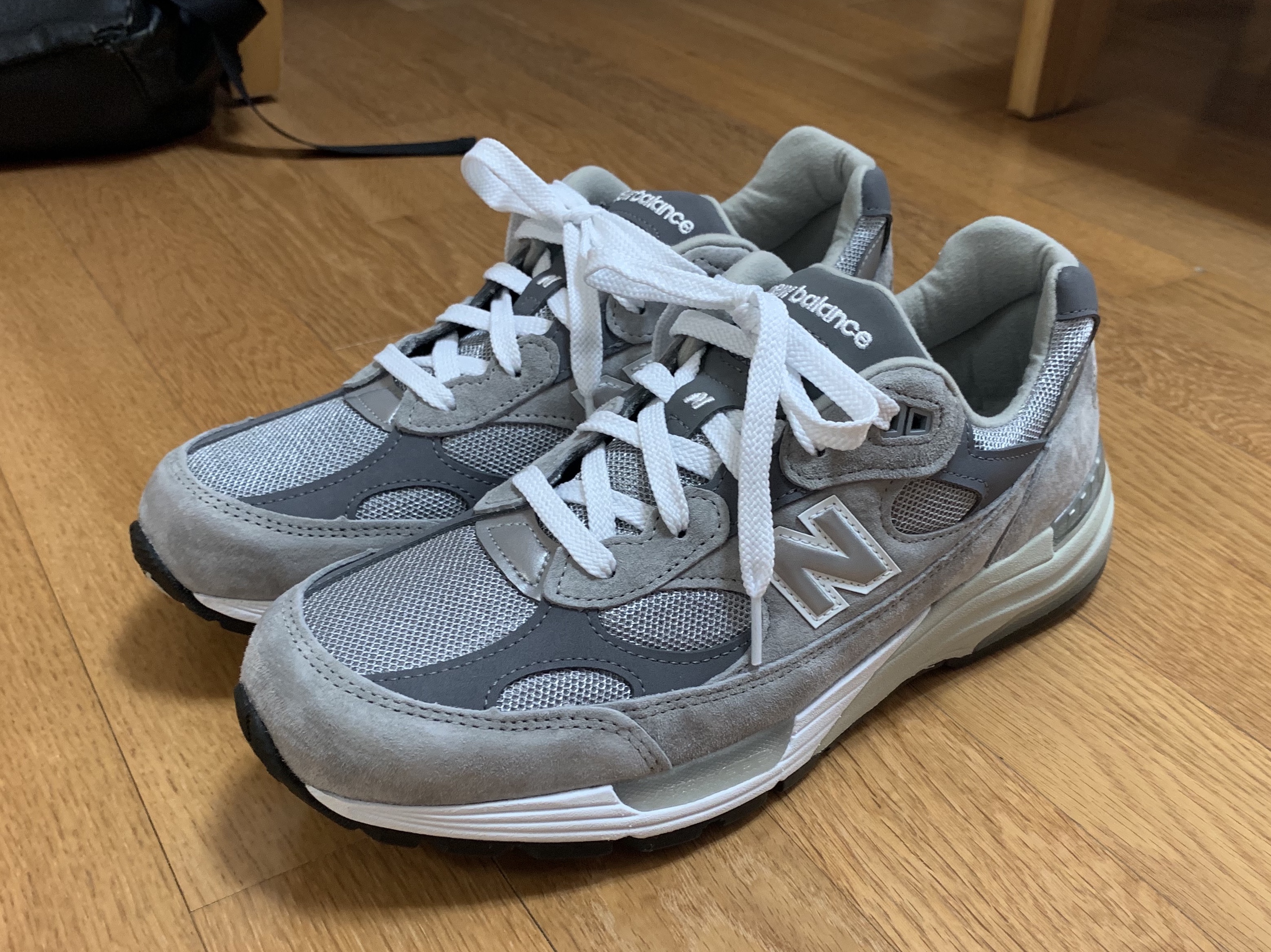 New Balance 992 Made in USA Grey - D Standard 착용 스타일 - 1