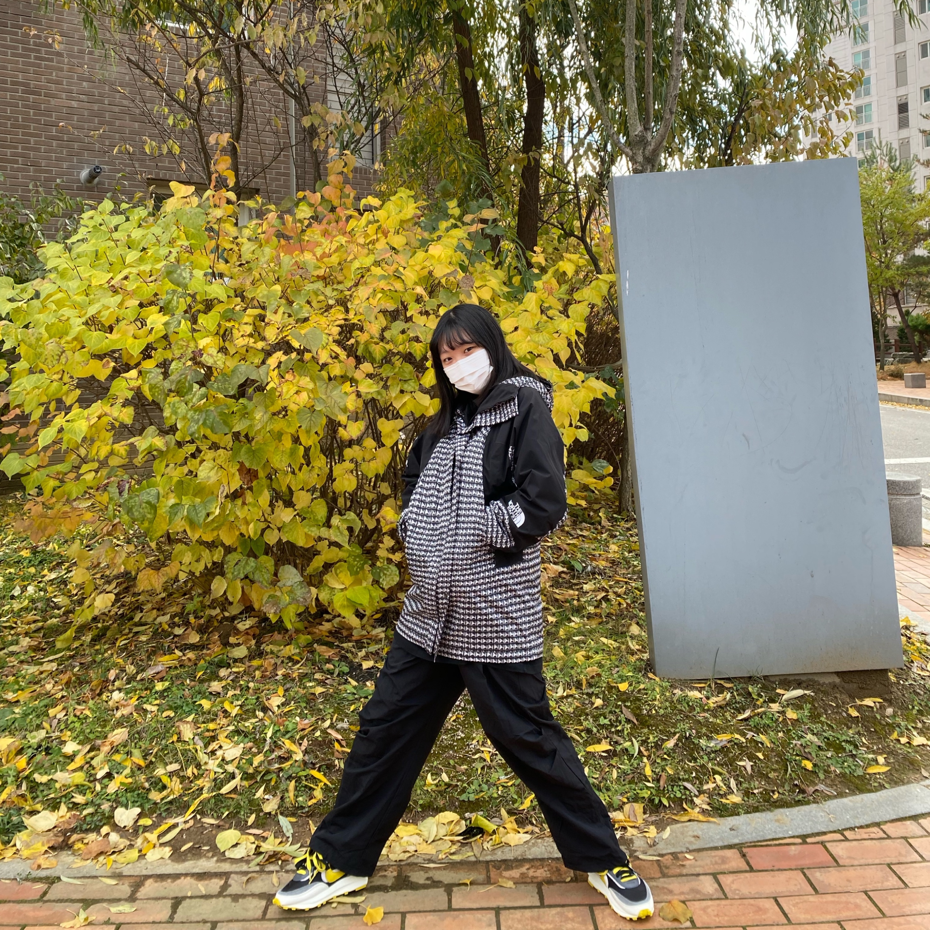 Nike x Sacai x Undercover LDWaffle Black Bright Citron, Supreme x The North Face Studded Mountain Light Jacket Black - 21SS 착용 스타일