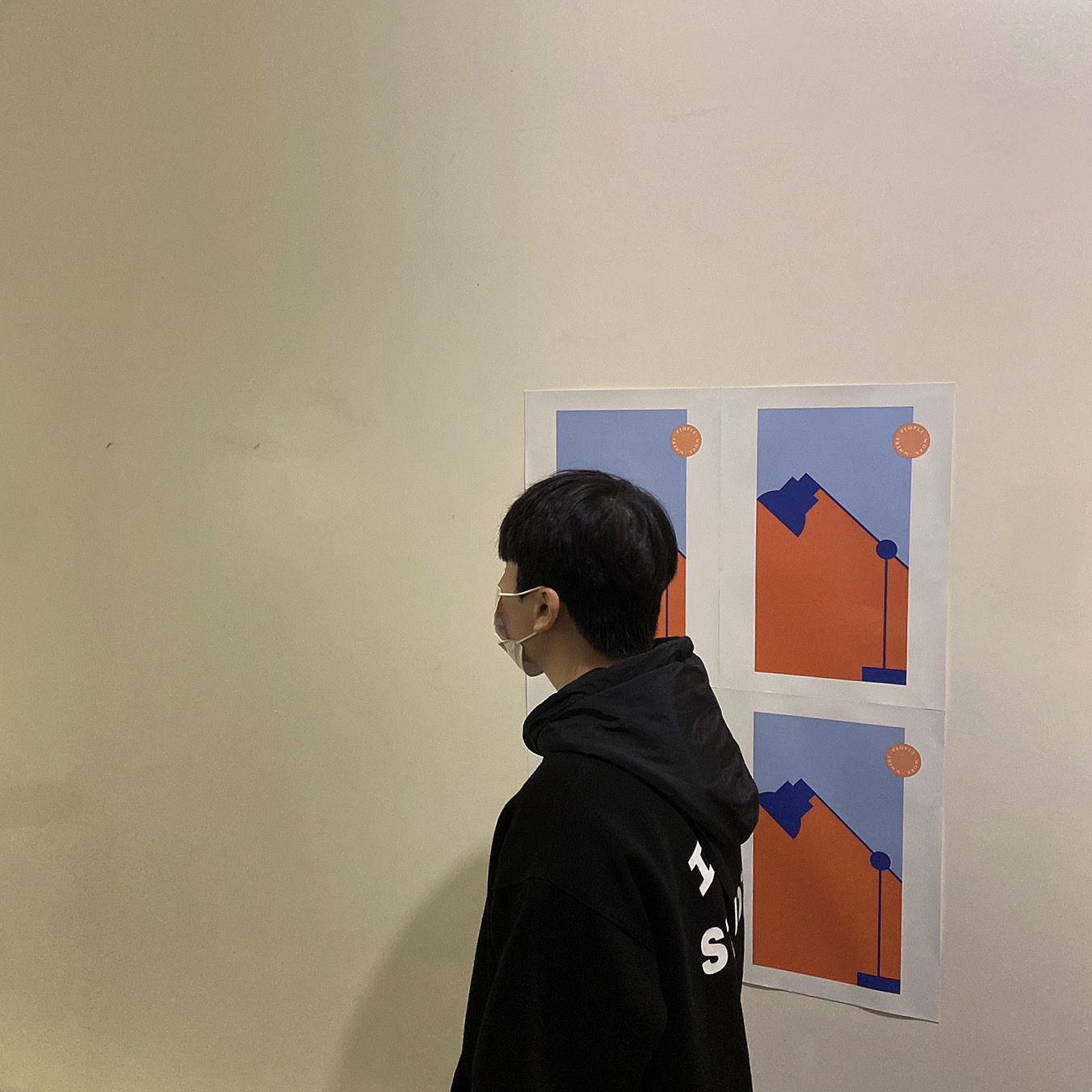 IAB Studio Woven Hoodie Black 착용 스타일