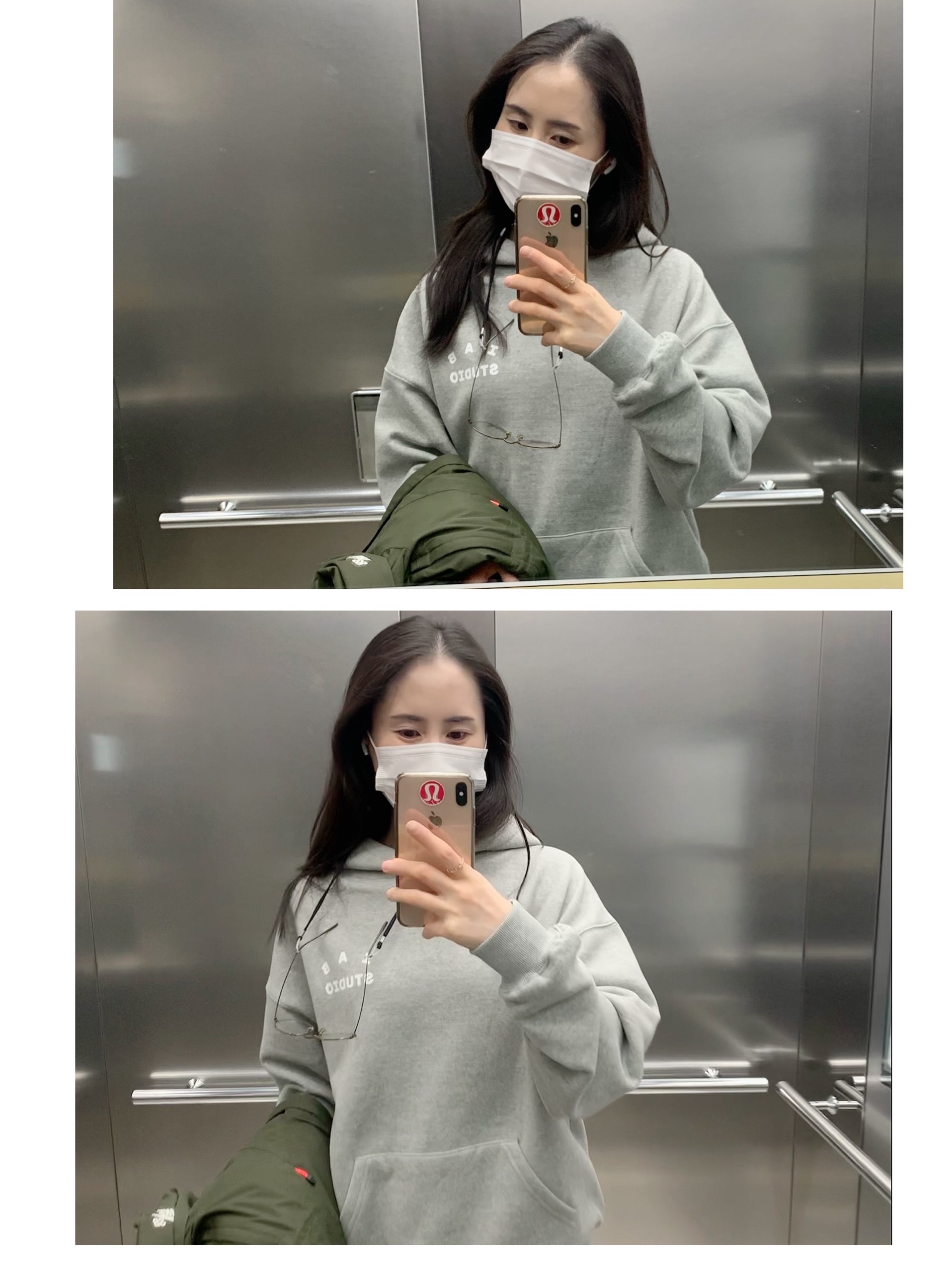 IAB Studio Hoodie Gray - 21SS 착용 스타일