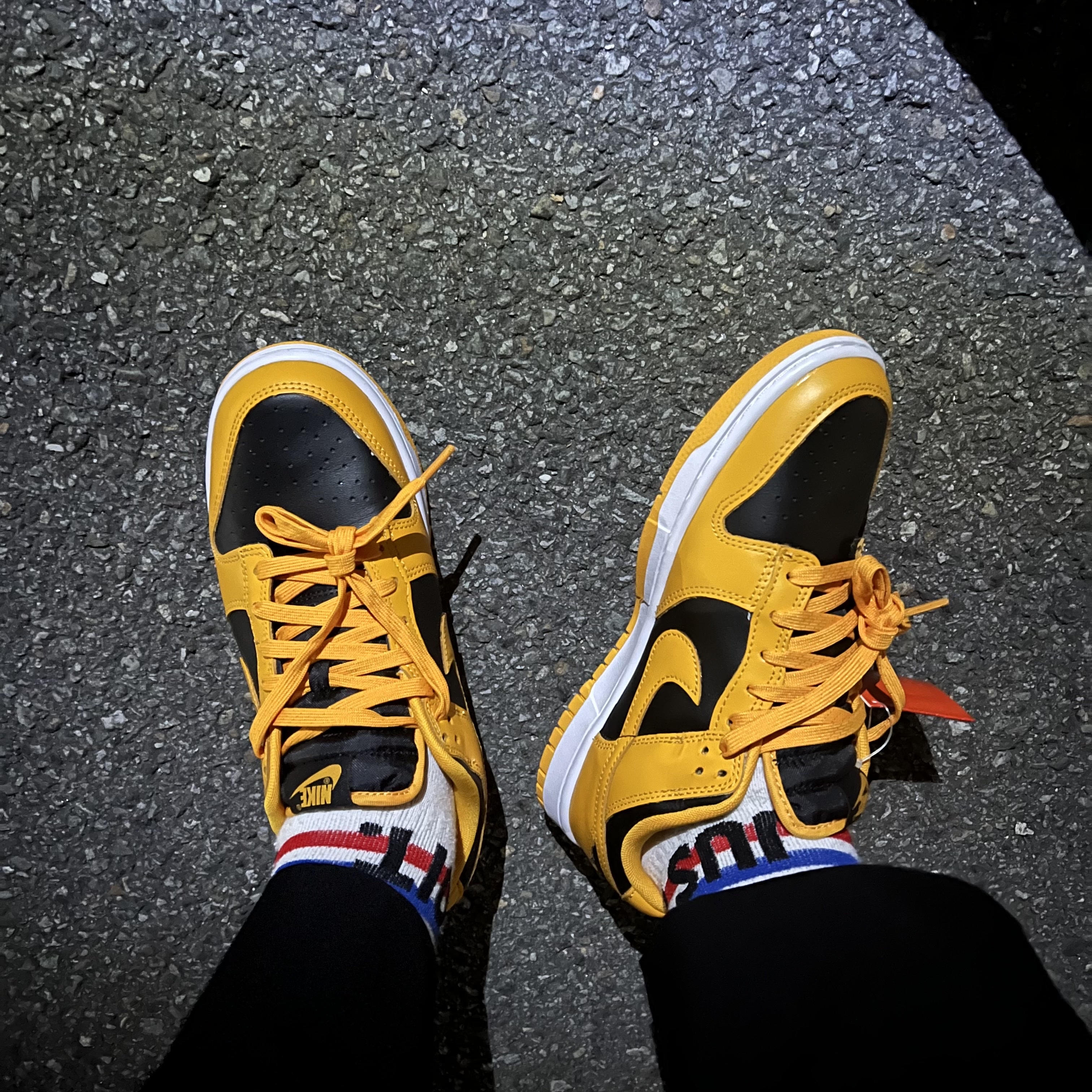 Nike Dunk Low Retro Championship Goldenrod 착용 스타일