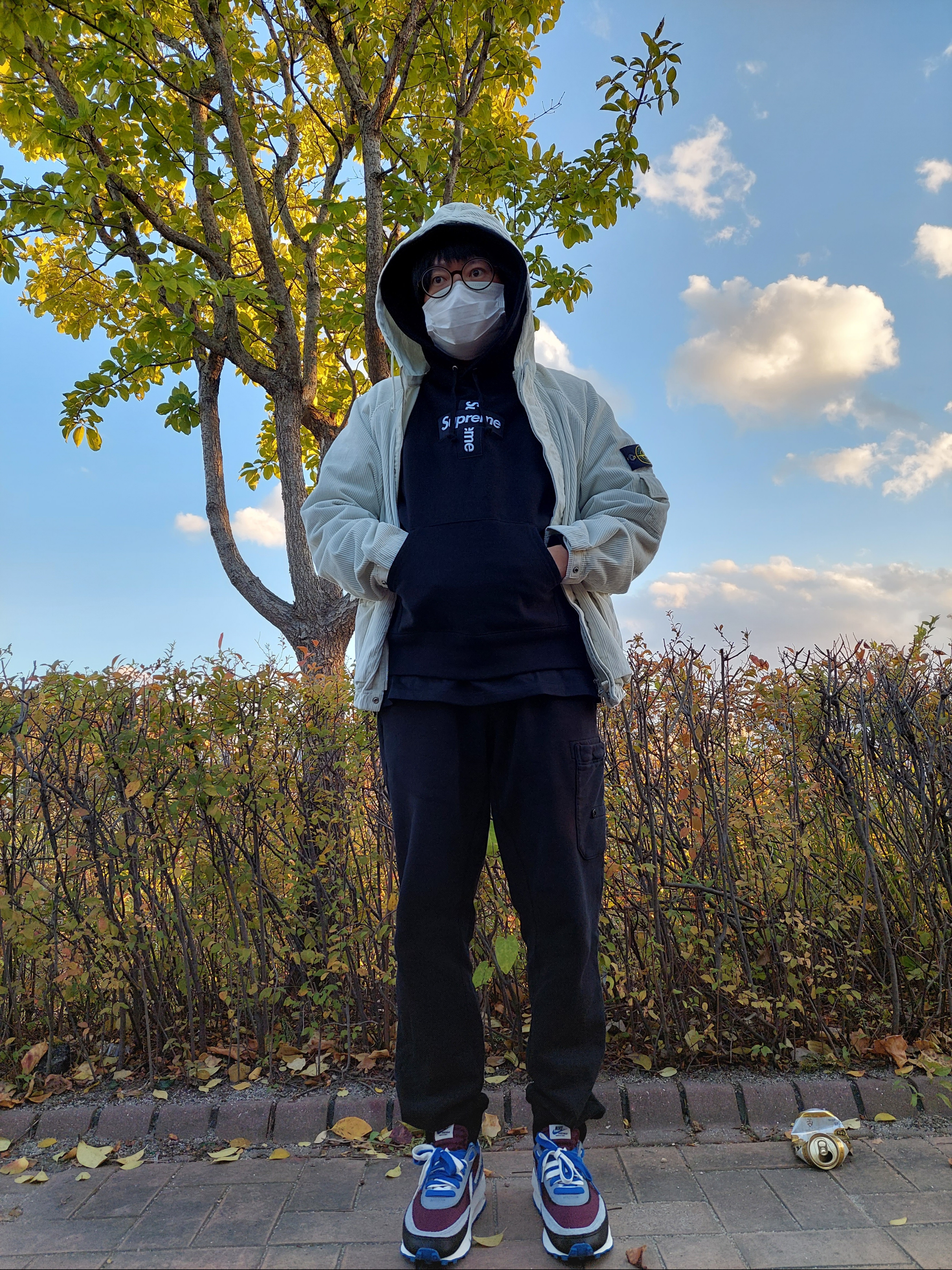 Stone Island 64551 Cotton Fleece Cargo Pants Black - 21SS, Nike x Sacai x Undercover LDWaffle Night Maroon Team Royal 착용 스타일 - 2