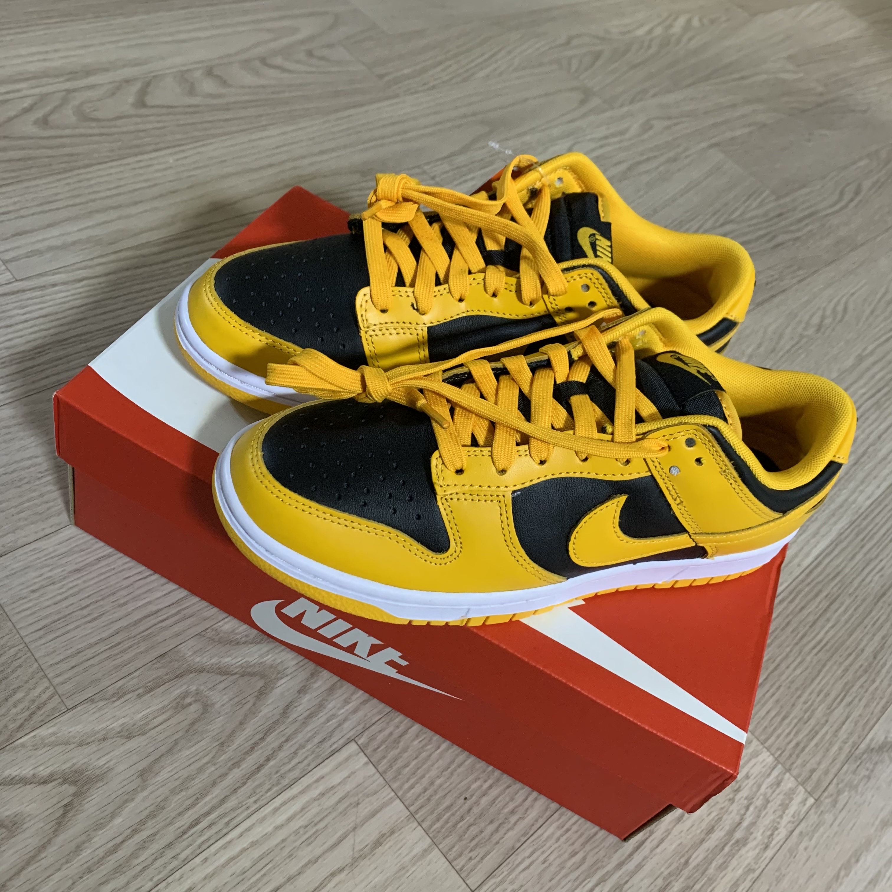 Nike Dunk Low Retro Championship Goldenrod 착용 스타일