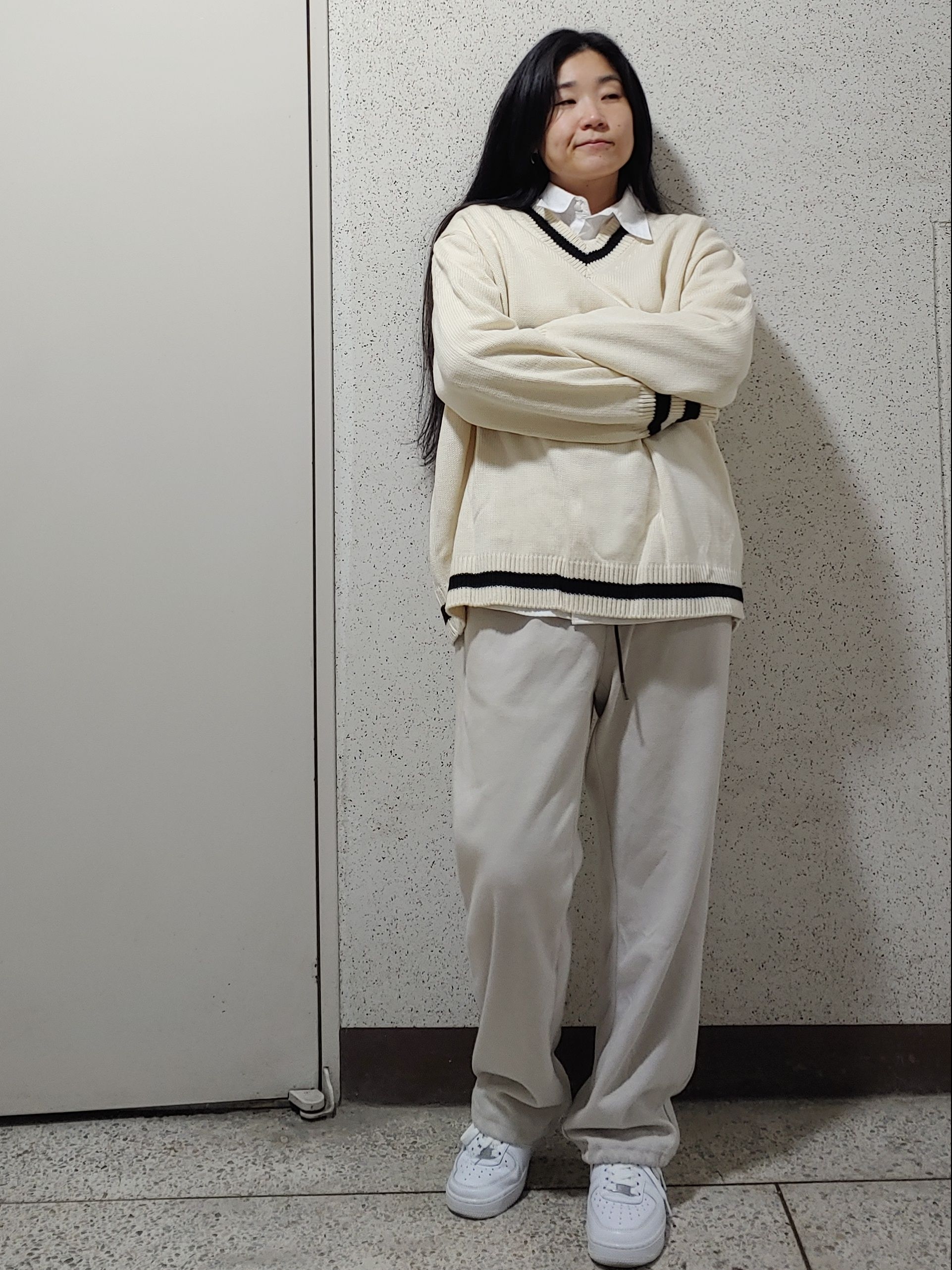 (W) Nike Air Force 1 '07 Low White 착용 스타일 - 3
