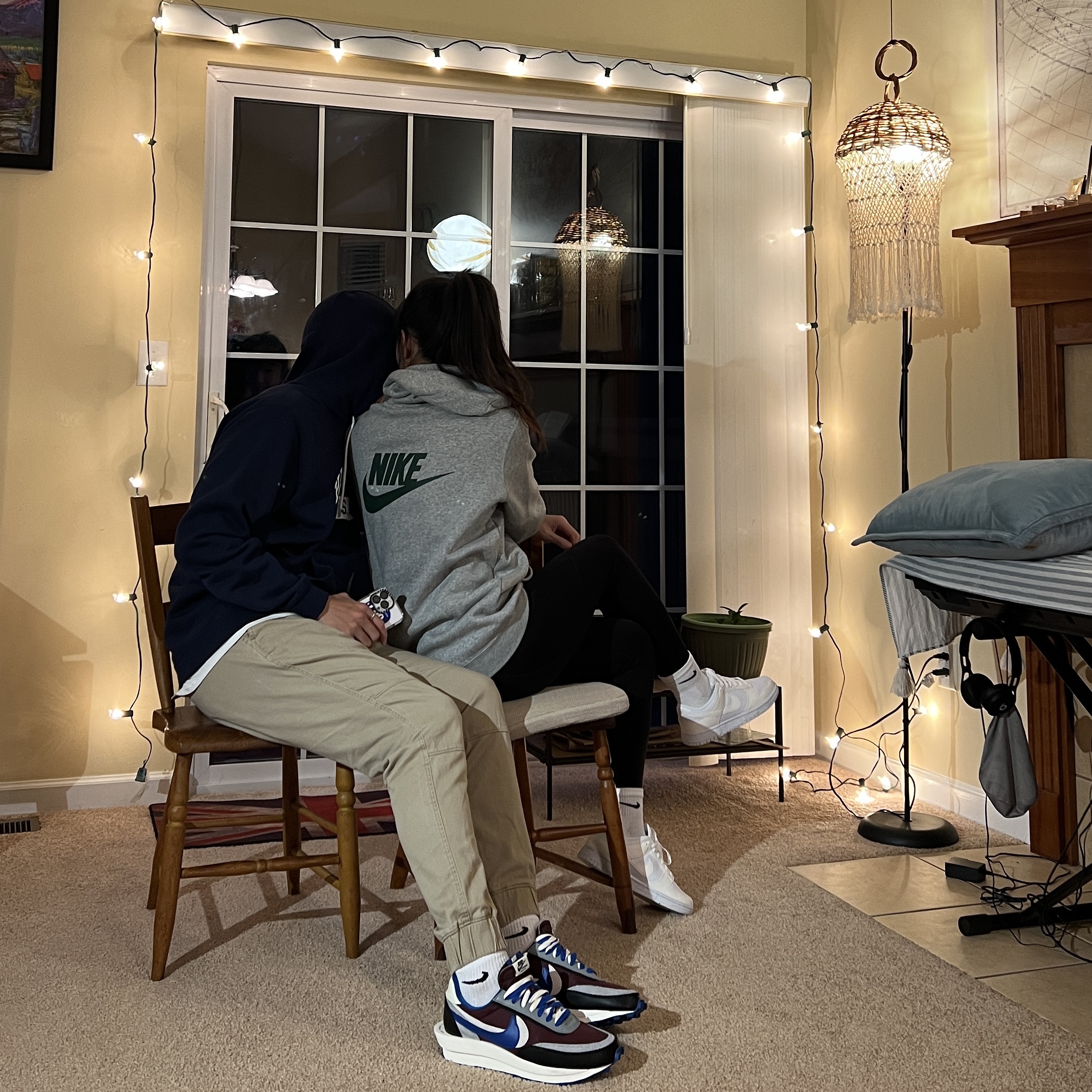 (W) Nike Dunk Low Next Nature Sail, Nike x Sacai x Undercover LDWaffle Night Maroon Team Royal 착용 스타일 - 3