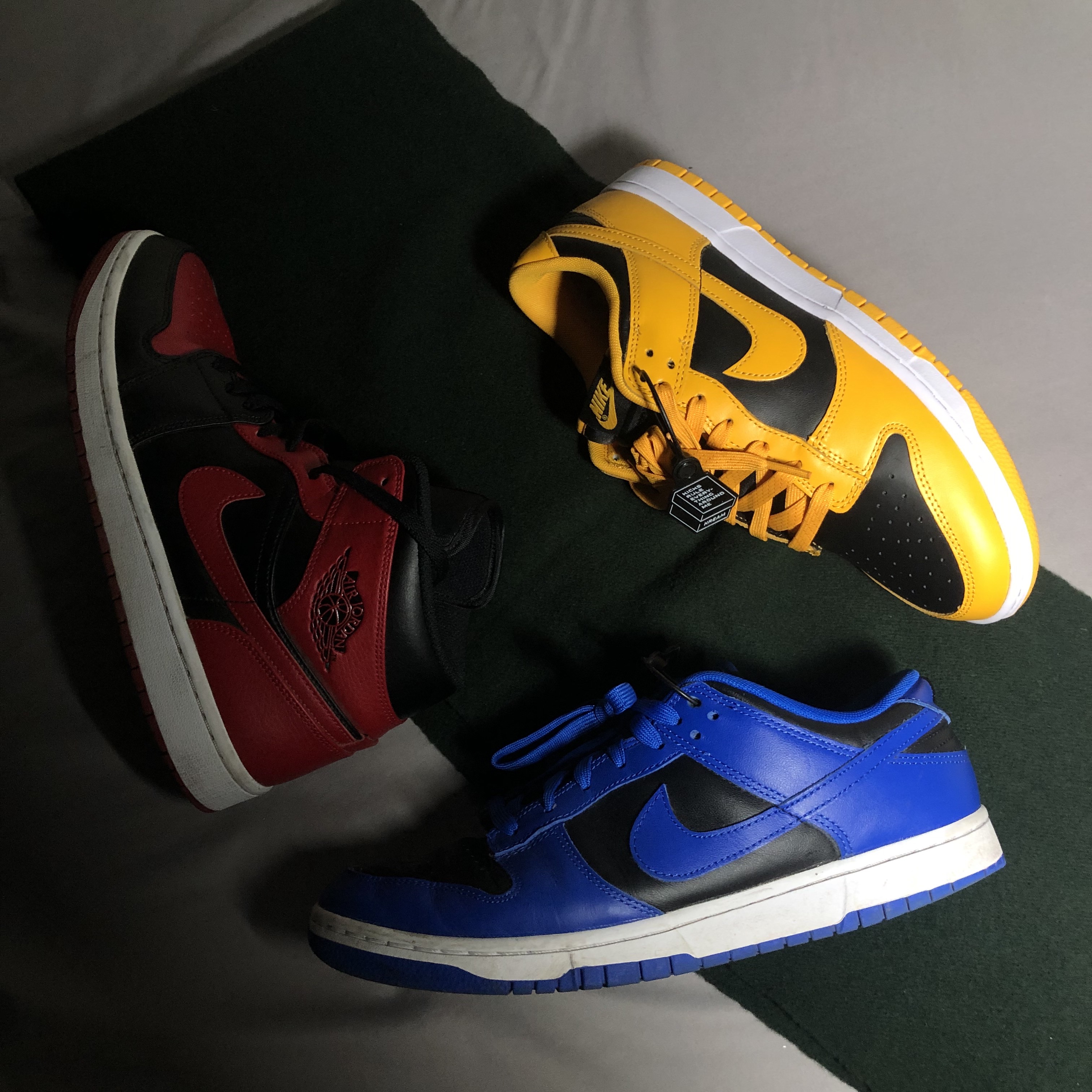 Nike Dunk Low Retro Championship Goldenrod, Nike Dunk Low Retro Hyper Cobalt 착용 스타일